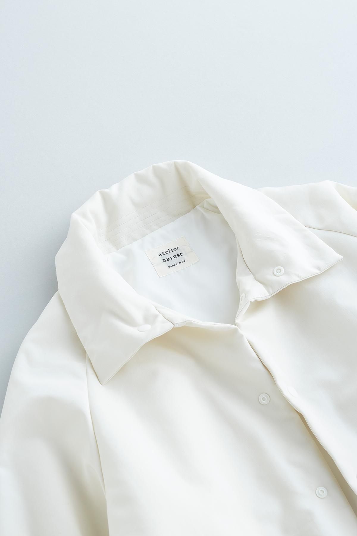 cotton nylon batting coat / white - atelier naruse｜Online store