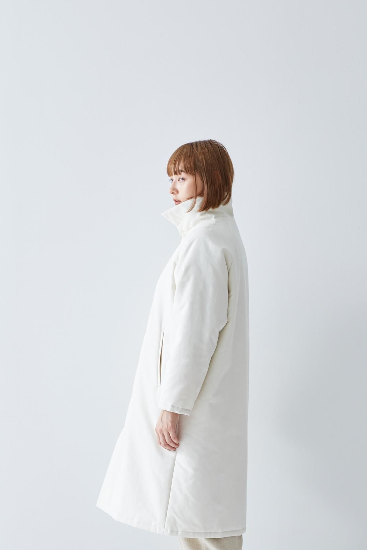 cotton nylon batting coat / white - atelier naruse｜Online store