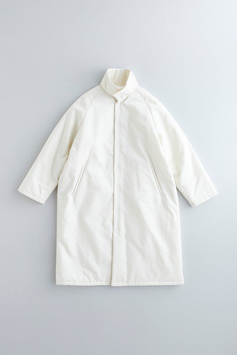 cotton nylon batting coat / white
