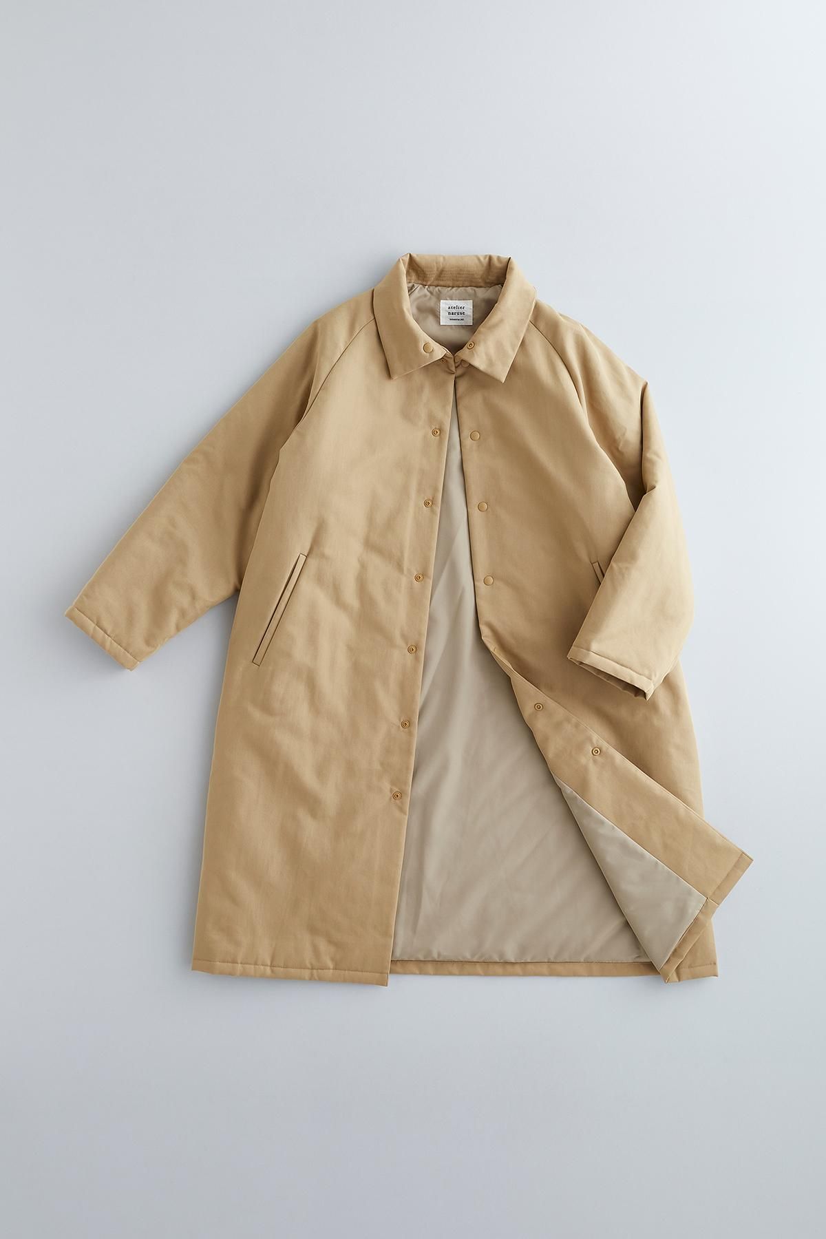 cotton nylon batting coat / beige - atelier naruse｜Online store