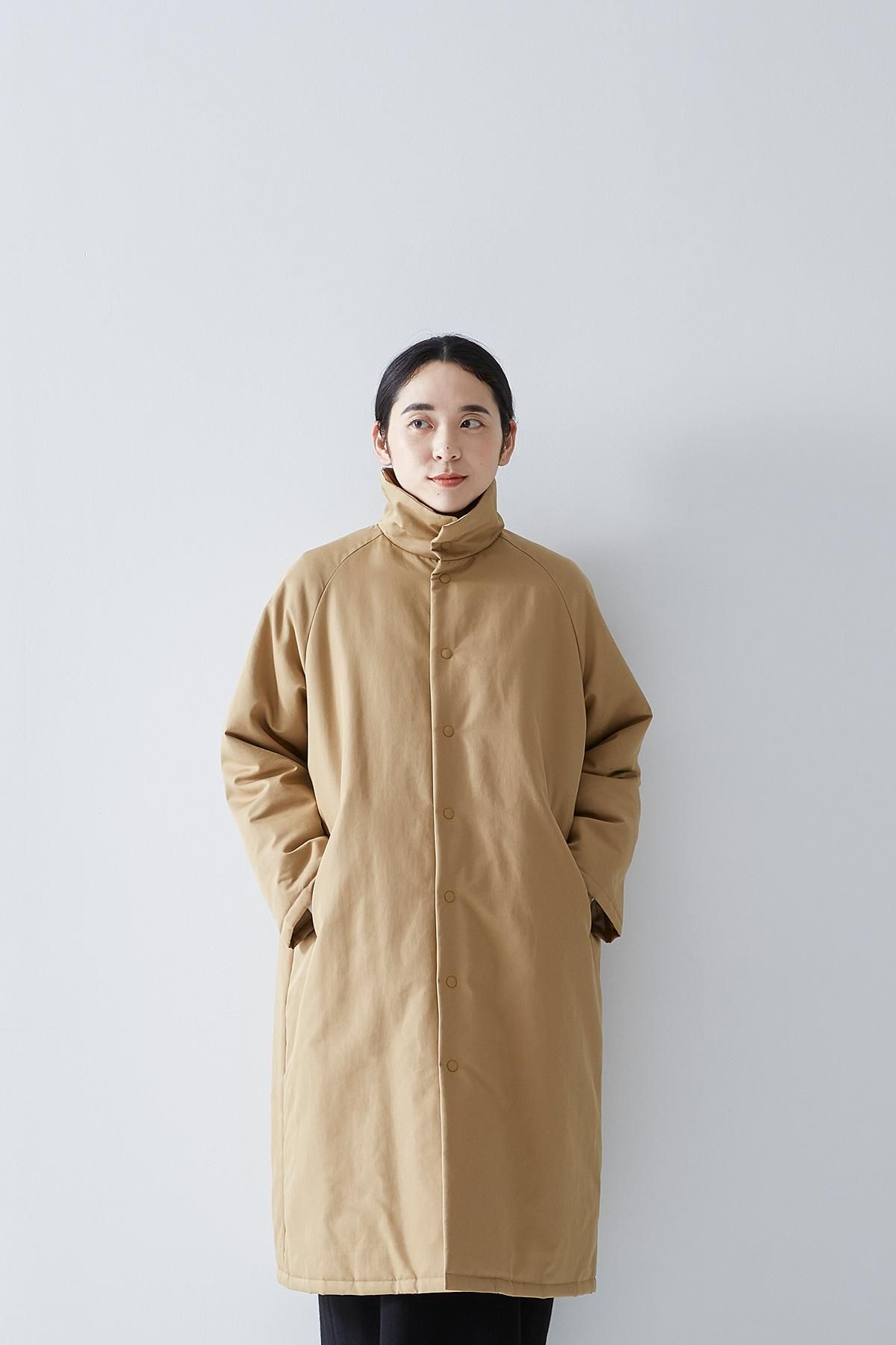 cotton nylon batting coat / beige - atelier naruse｜Online store