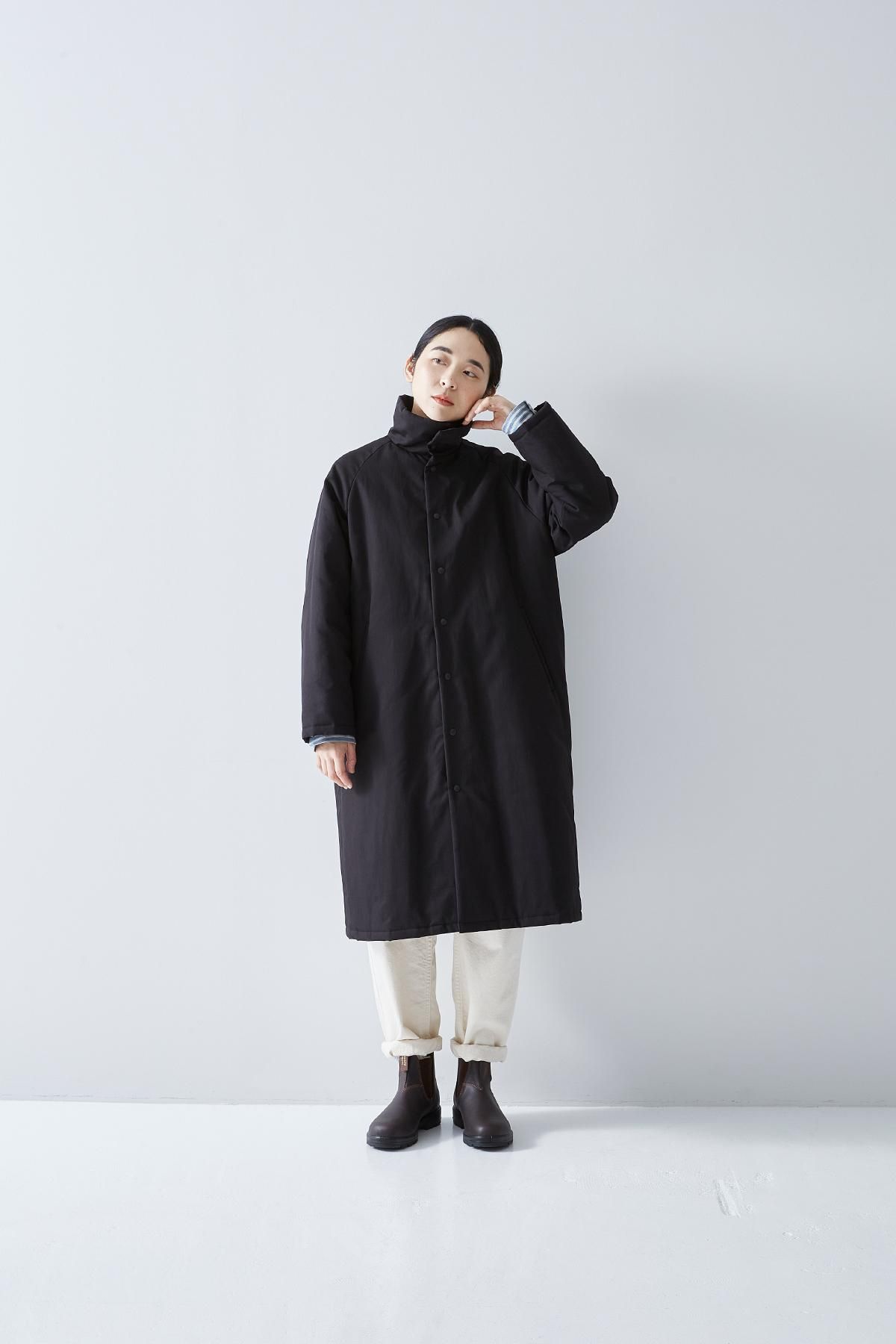 アトリエナルセ　cotton nylon taffeta hooded coat cotton nylon taffeta hooded coat / black - atelier naruse