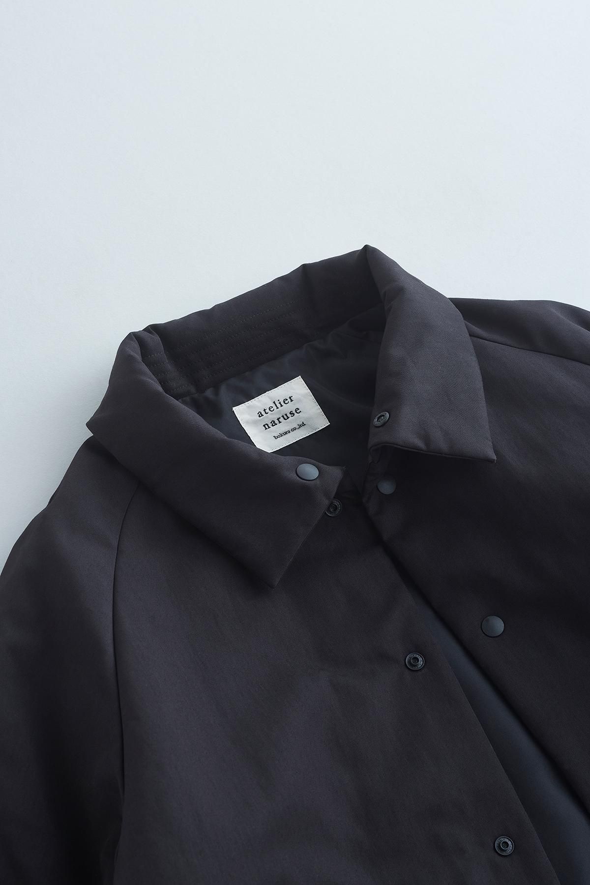 cotton nylon batting coat / black - atelier naruse｜Online store