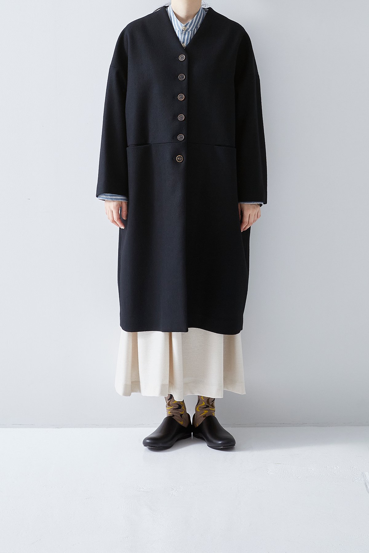 melton wool cocoon coat - atelier naruse | Online store