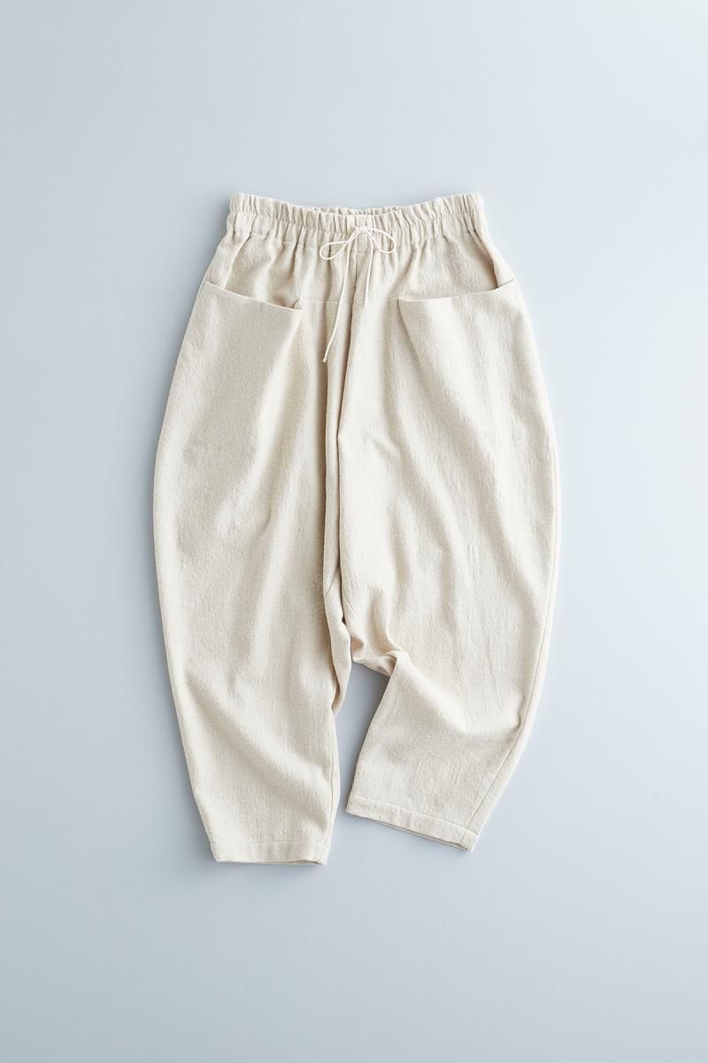 cotton wool twill sarouel pants / black - atelier naruse