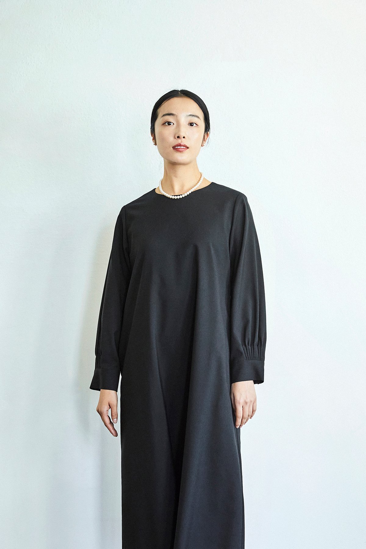 2024｜formal A line one-piece dress / black - atelier naruse | Online store