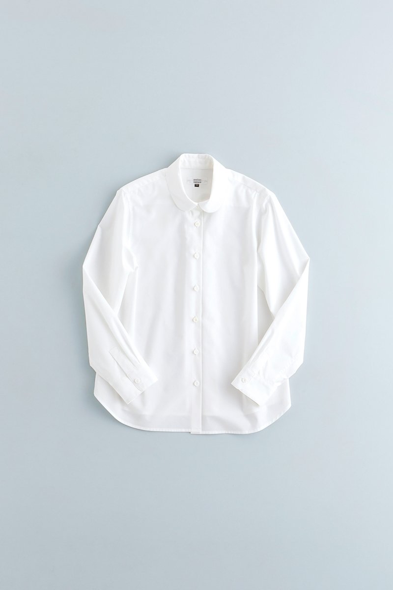 2024｜formal cotton round collar shirt / white