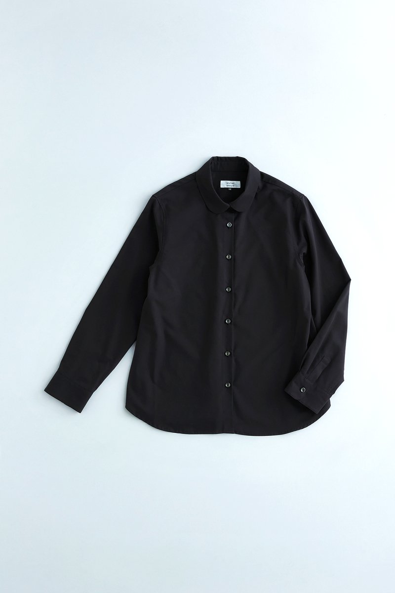 2024｜formal cotton round collar shirt / black