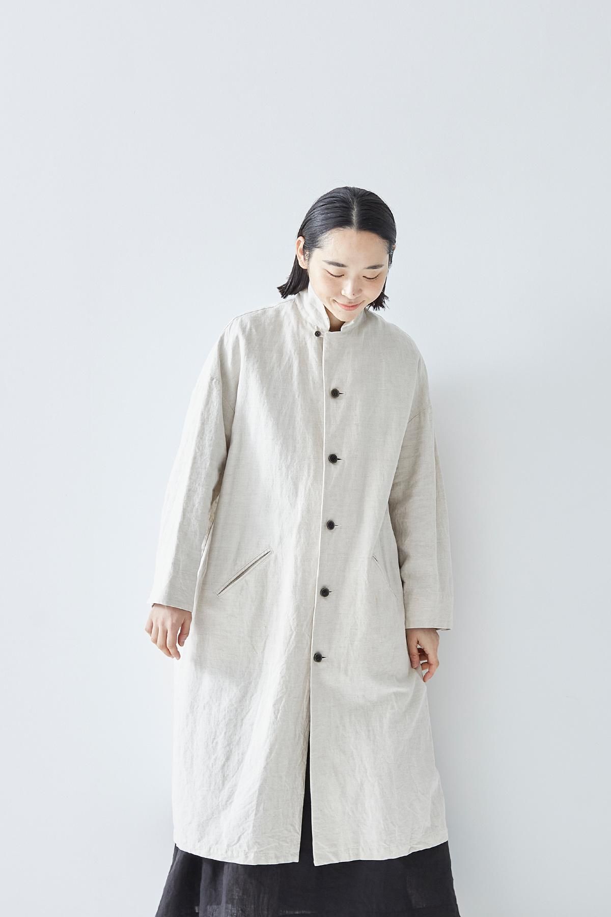 美品　アトリエナルセ リネンコットンライトコート　キナリ atelier naruse / リネンコットンライトコート | アトリエナルセ