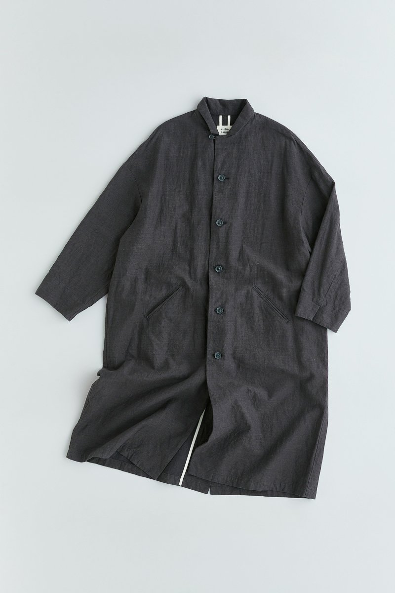 linen cotton light coat / charcoal 