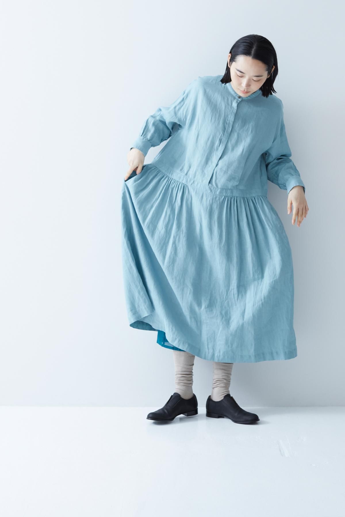 linen cotton stockinette high socks - atelier naruse｜Online