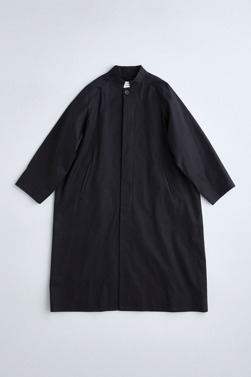 2025formal cotton stand collar coat / black