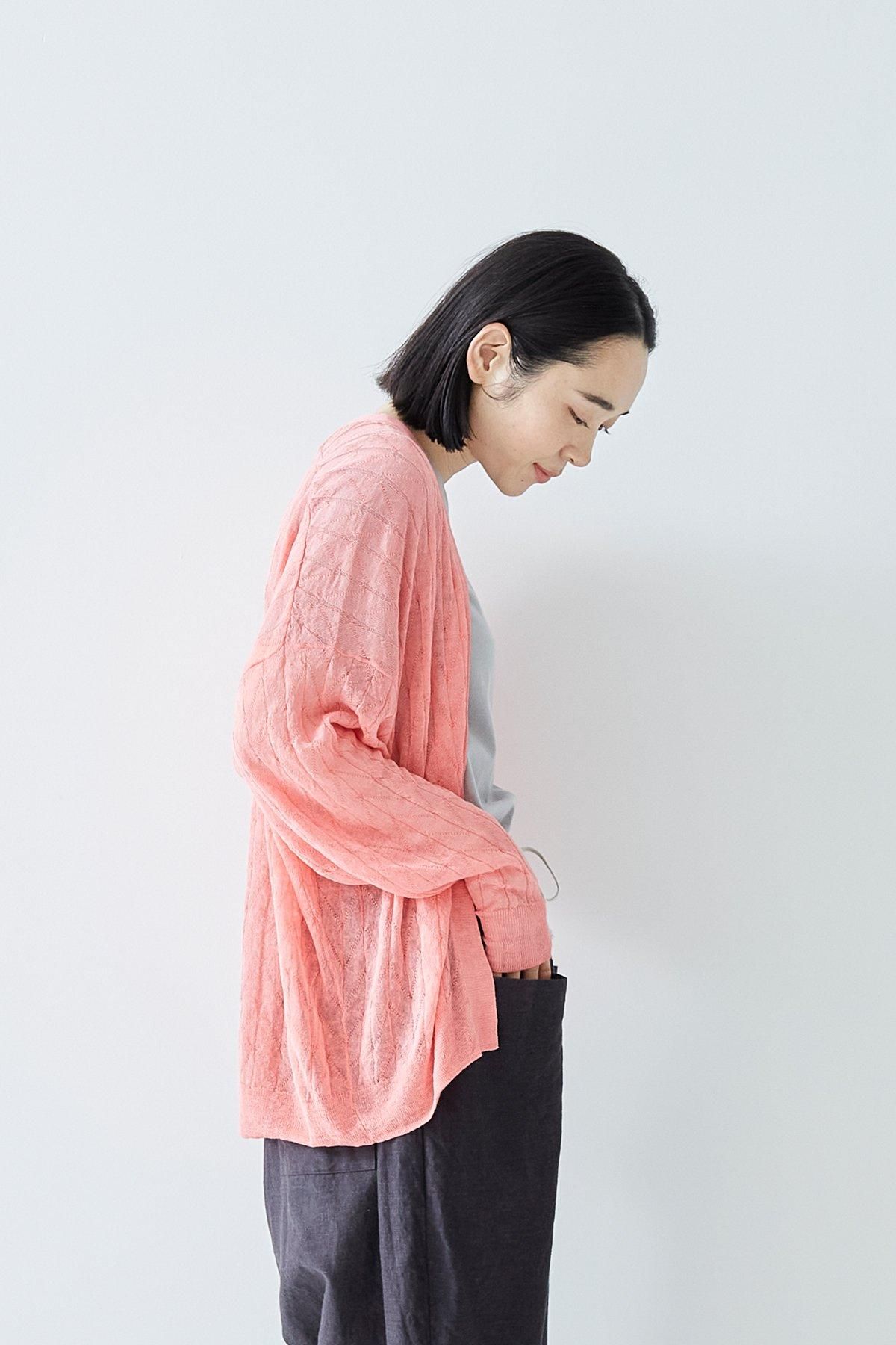 linen ~herring-born~ light knit cardigan - atelier naruse