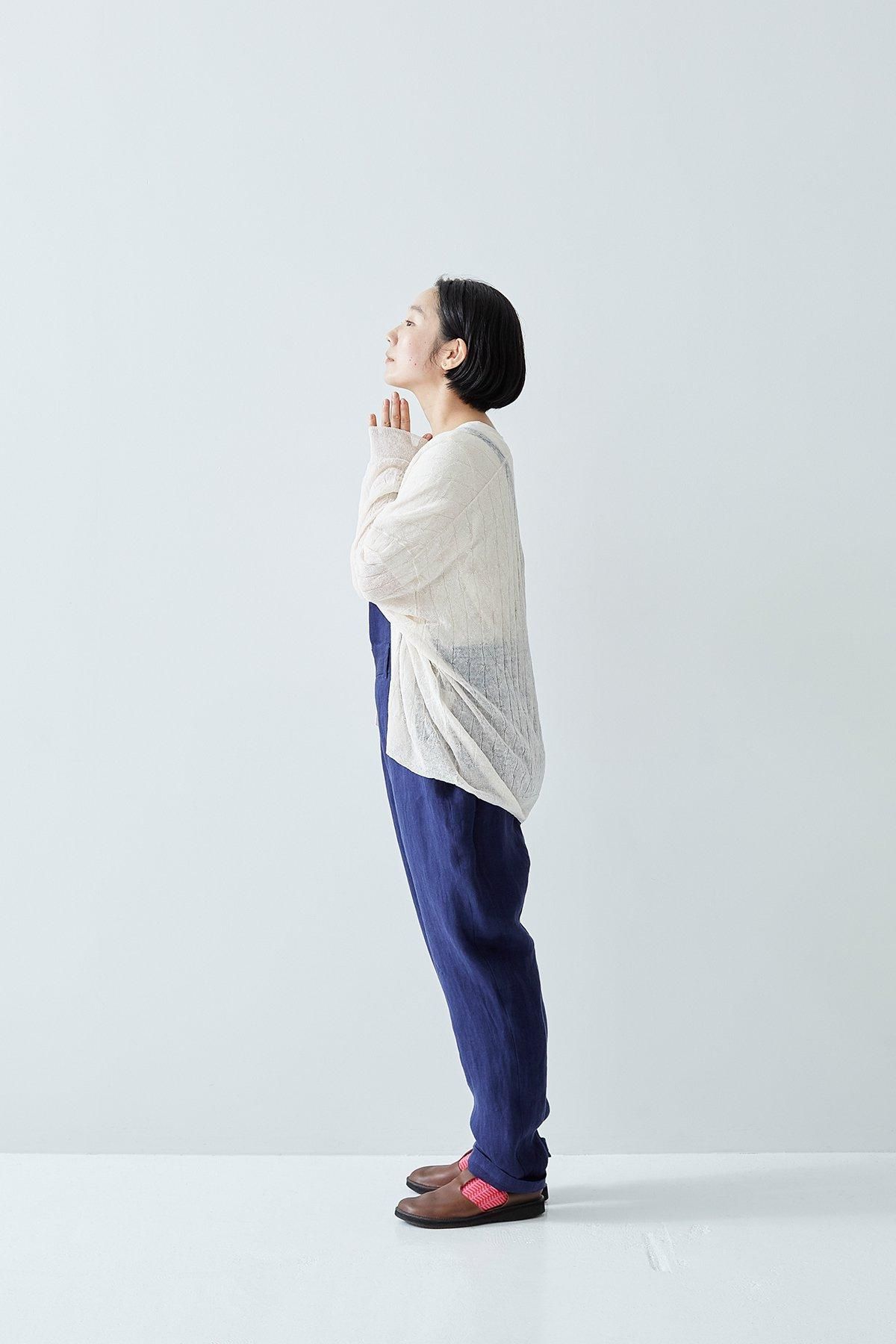 linen ~herring-born~ light knit cardigan - atelier naruse