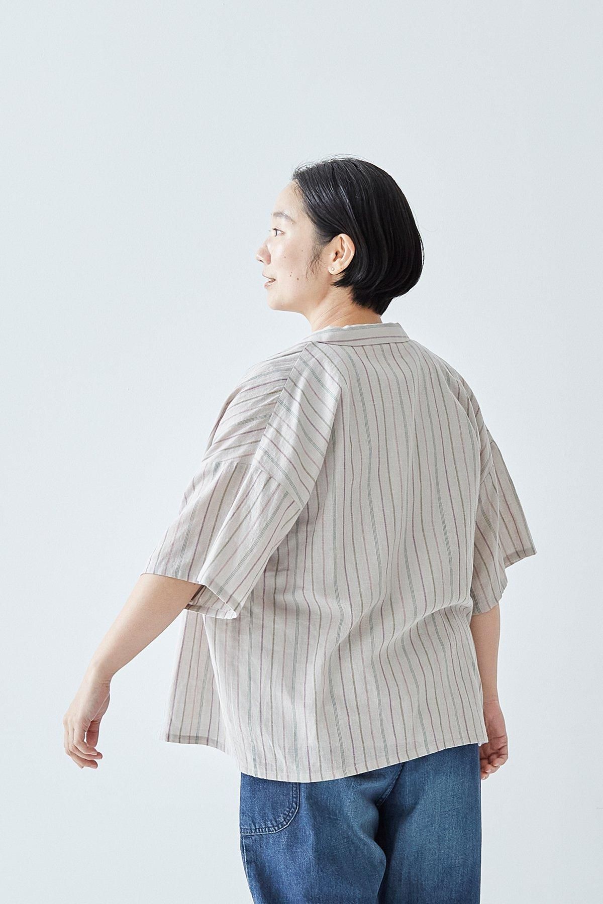 トップス atelier naruse smock blouse / moku-gray atelier naruse