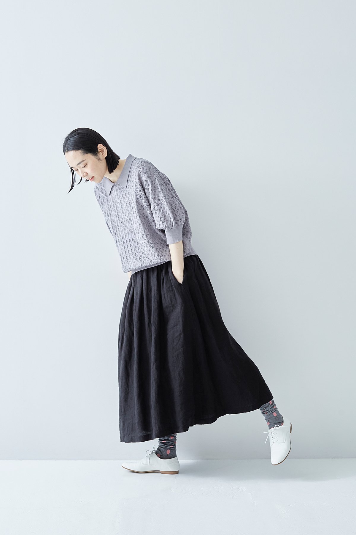 linen gather skirt - atelier naruse | Online store