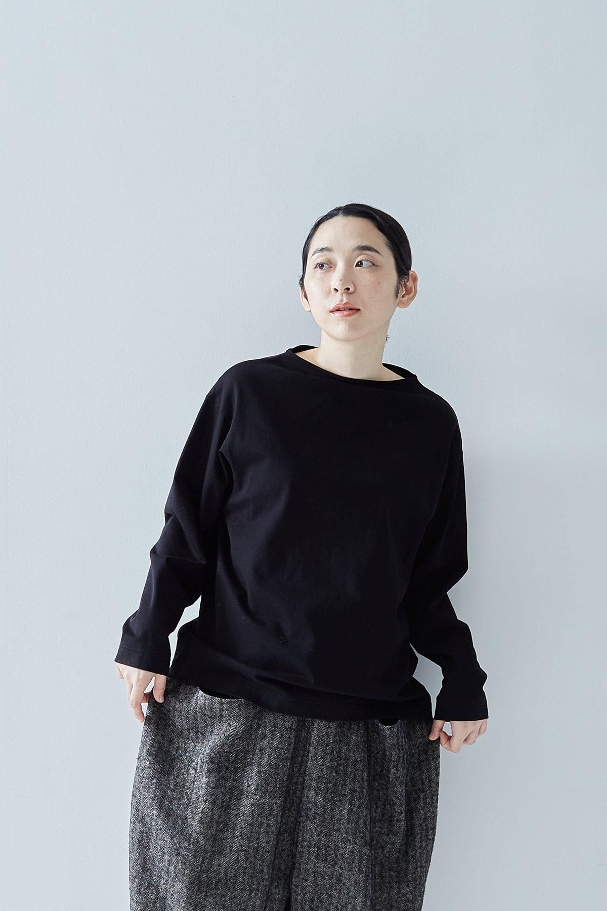 basque cotton boat high-neck cut&sew - atelier naruse