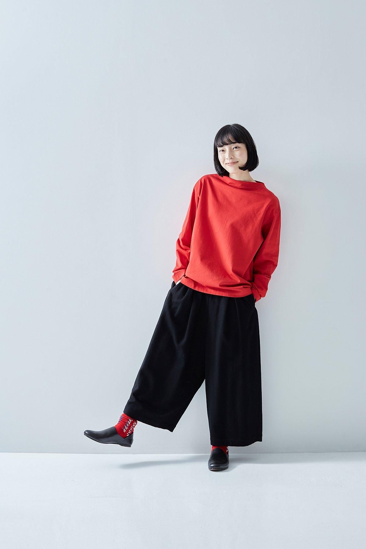 basque cotton boat high-neck cut&sew - atelier naruse