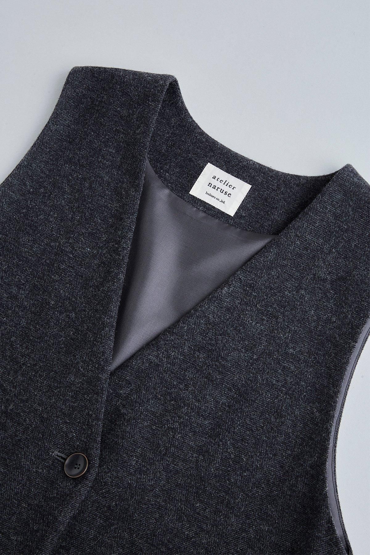 cotton&wool herring-bone jumper skirt - atelier naruse