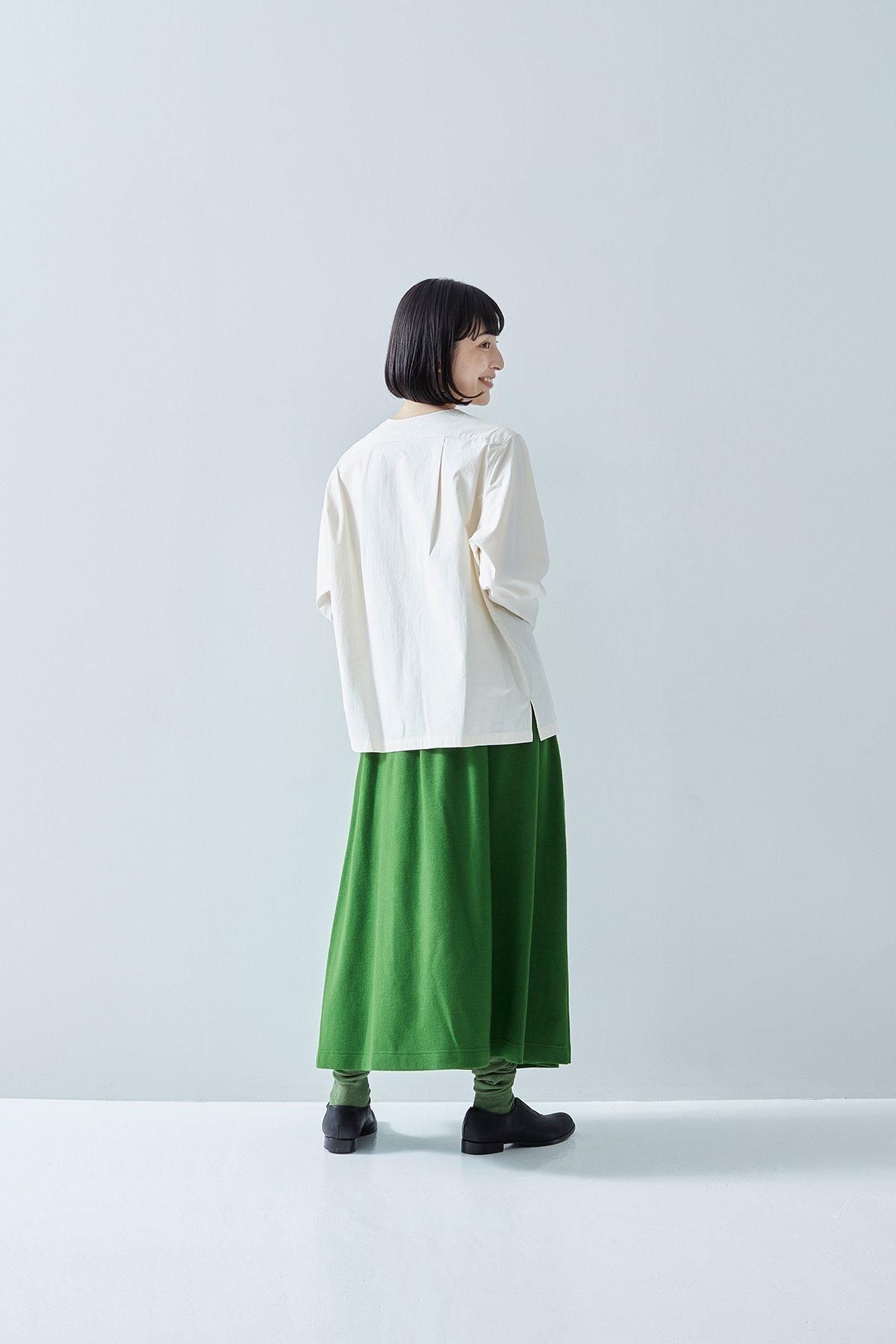 atelier naruse / ウールジャージーギャザースカート(ブラック