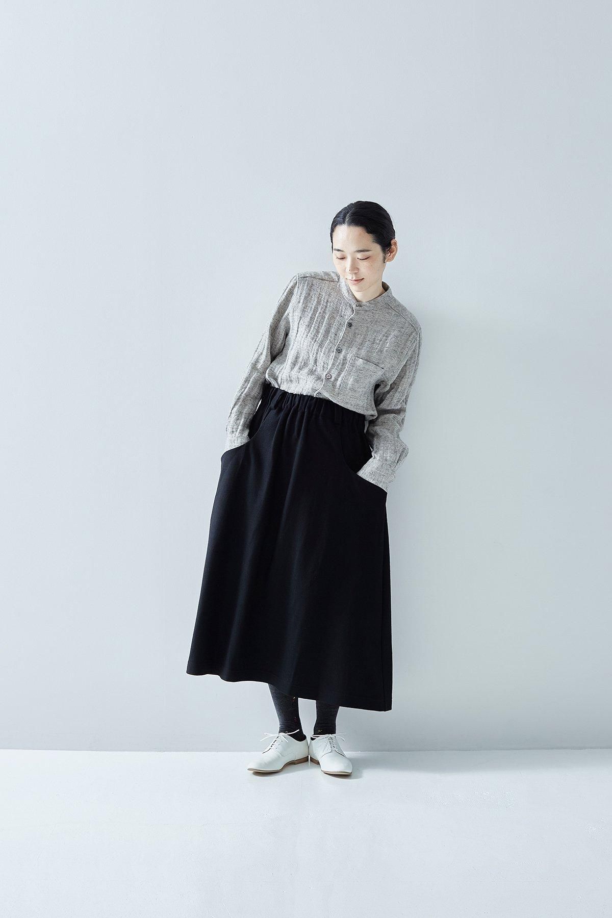 美品　アトリエナルセ 2.5万円　ウール ギャザー スカート　ウエストゴム　黒 wool punch gather skirt - atelier naruse｜Online store｜the an
