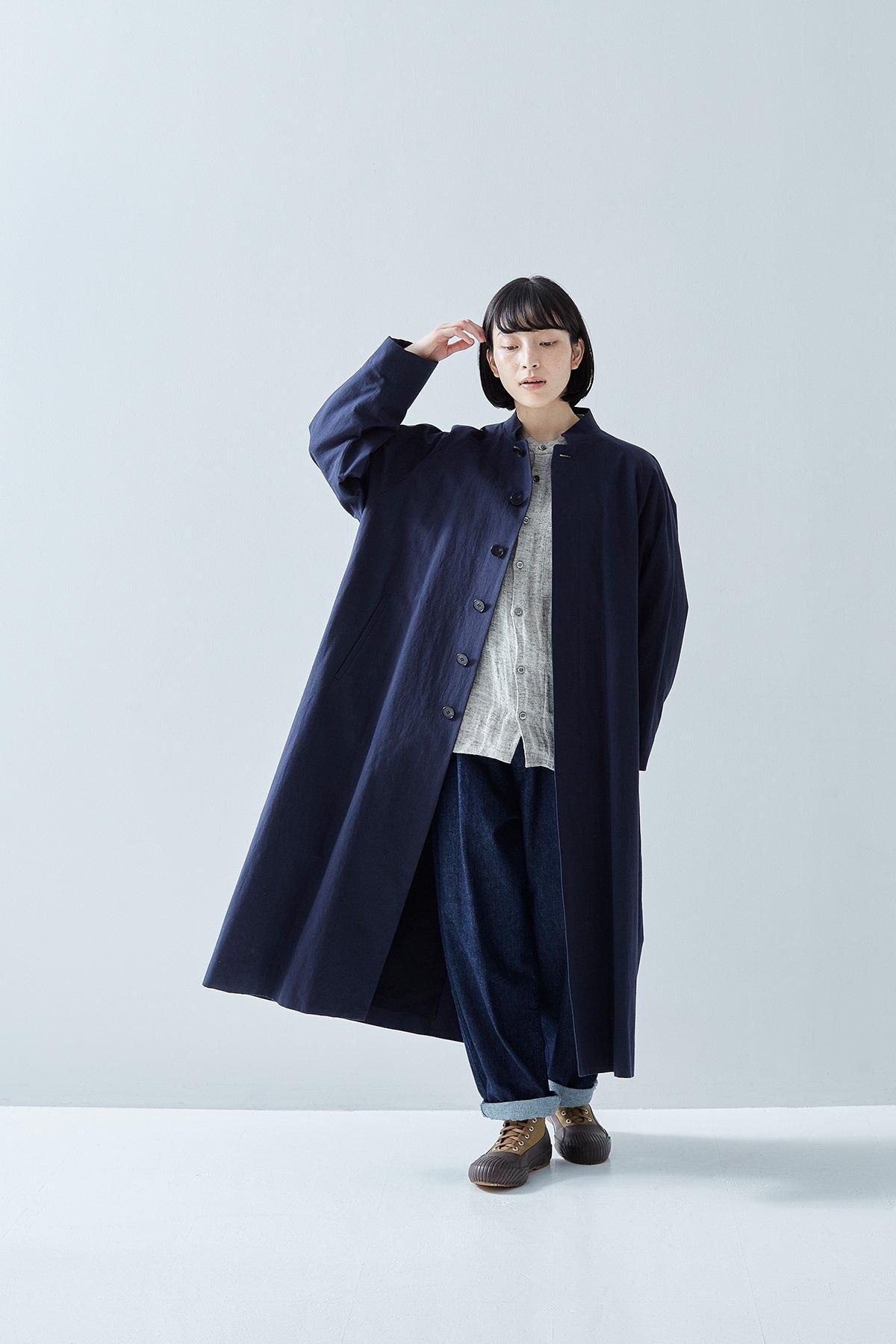 cotton-hemp stand collar coat - atelier naruse｜Online store