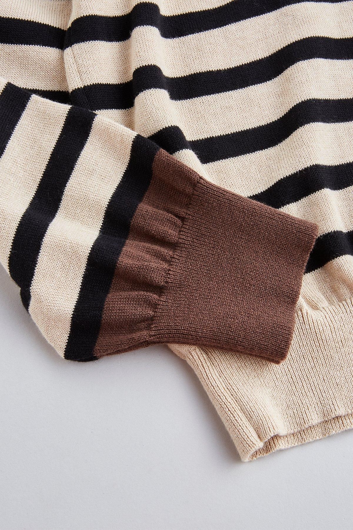 atelier naruse　ボーダーニット　ブラウン cotton wool border knit - atelier naruse｜Online store｜the an