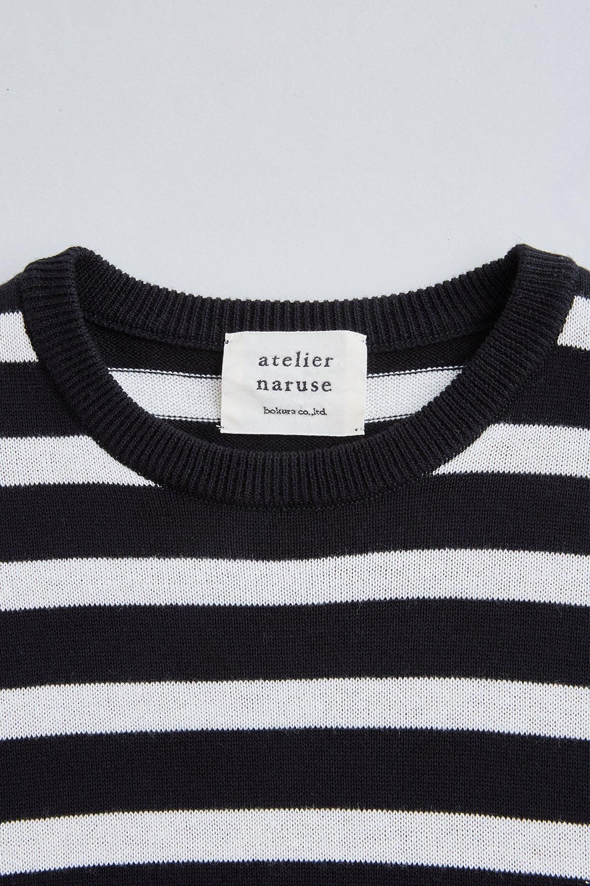 atelier naruse　ボーダーニット　ブラウン cotton wool border knit - atelier naruse｜Online store｜the an