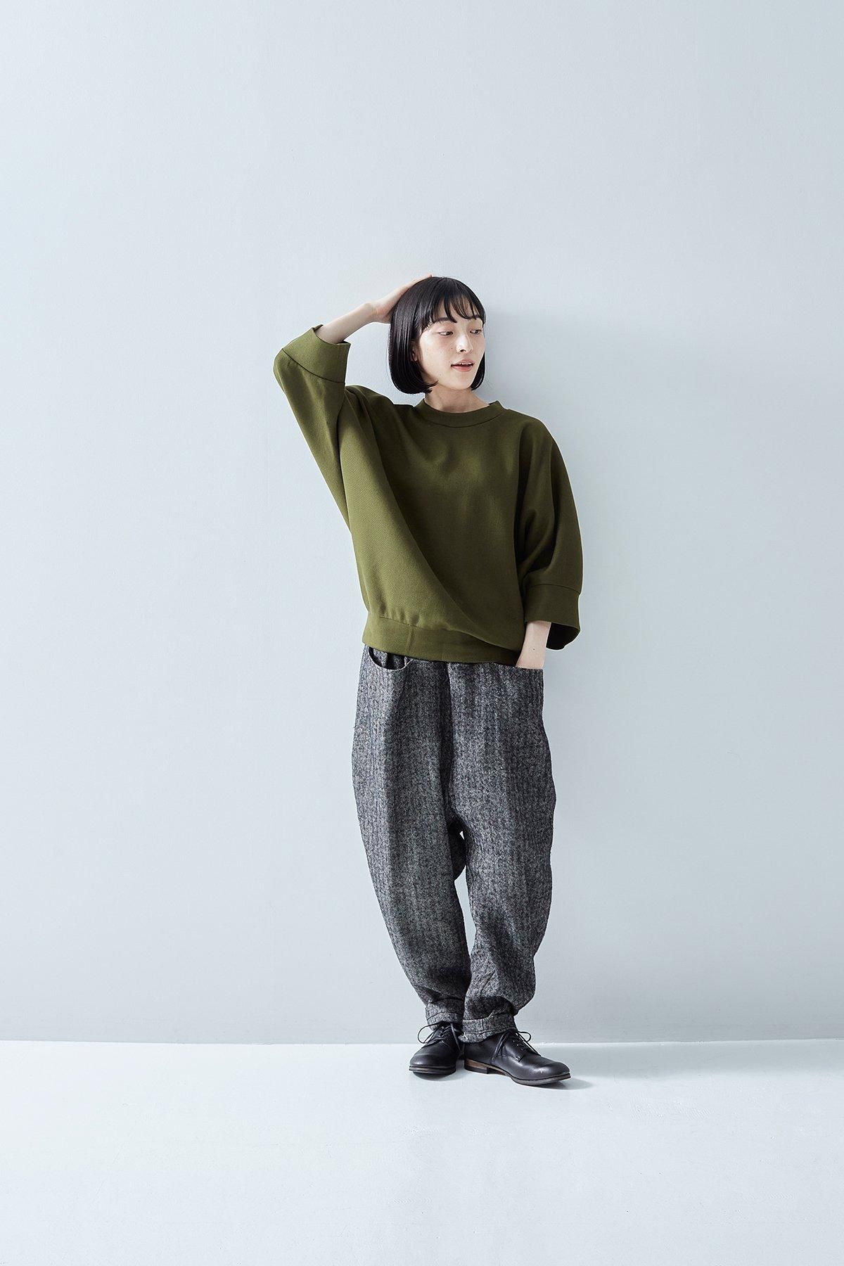 新品  2024a/w  アトリエナルセ サルエル ヘリンボーン パンツ shetland wool linen sarrouel pants - atelier naruse｜Online