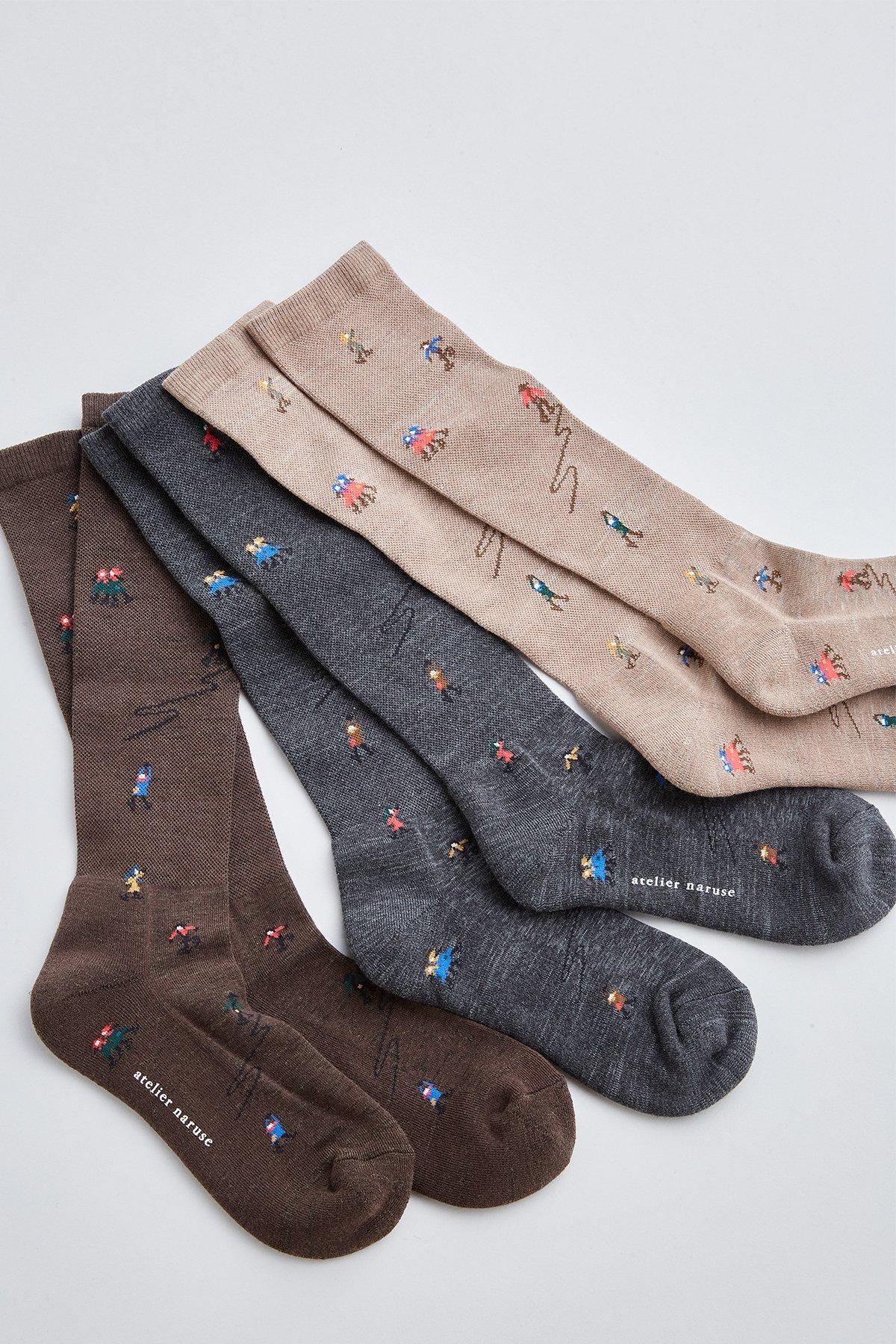 タイムセール 探し方 compression morning～ ～winter wool cotton socks atelier - 靴下・タイツ