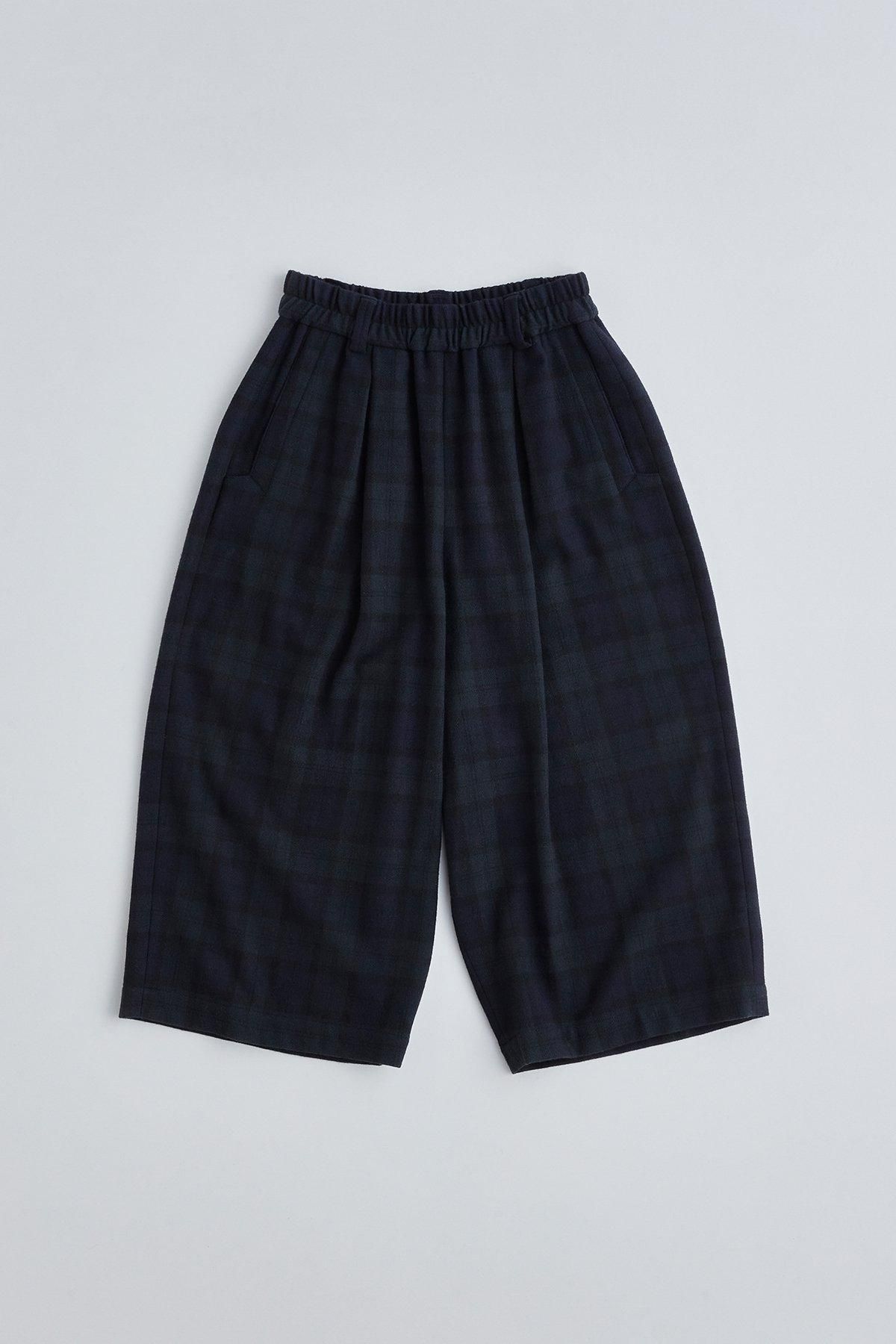 wool frano gaucho pants / black watch - atelier naruse