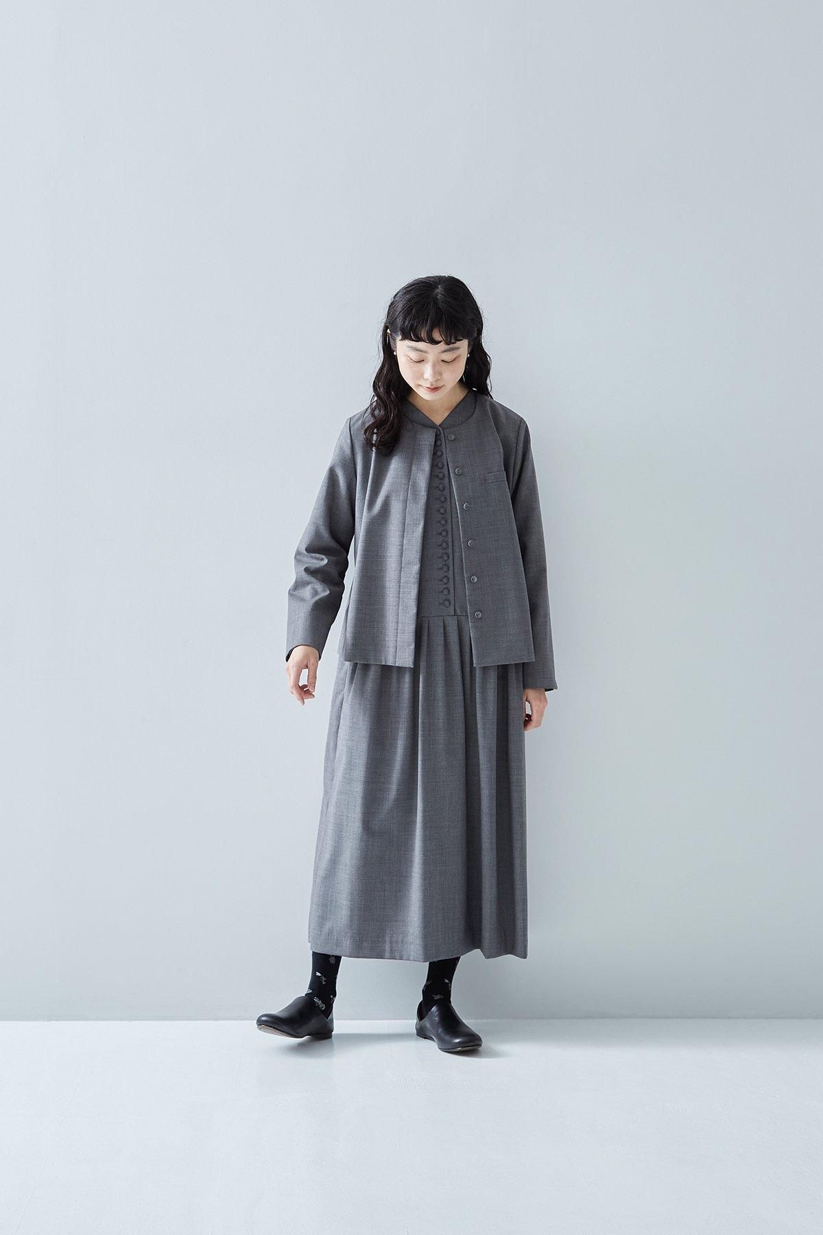 2025｜formal set-up no collar jacket / gray - atelier naruse