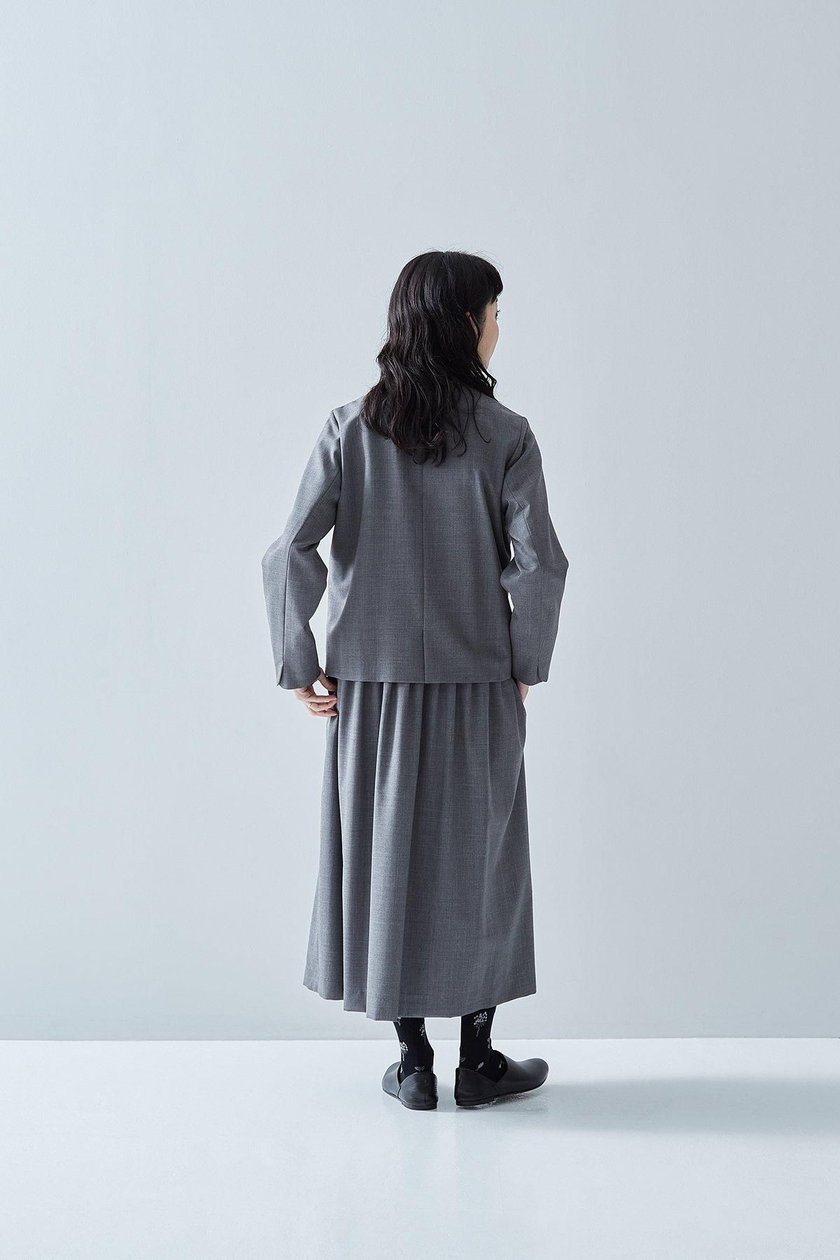 2025｜formal set-up no collar jacket / gray - atelier naruse