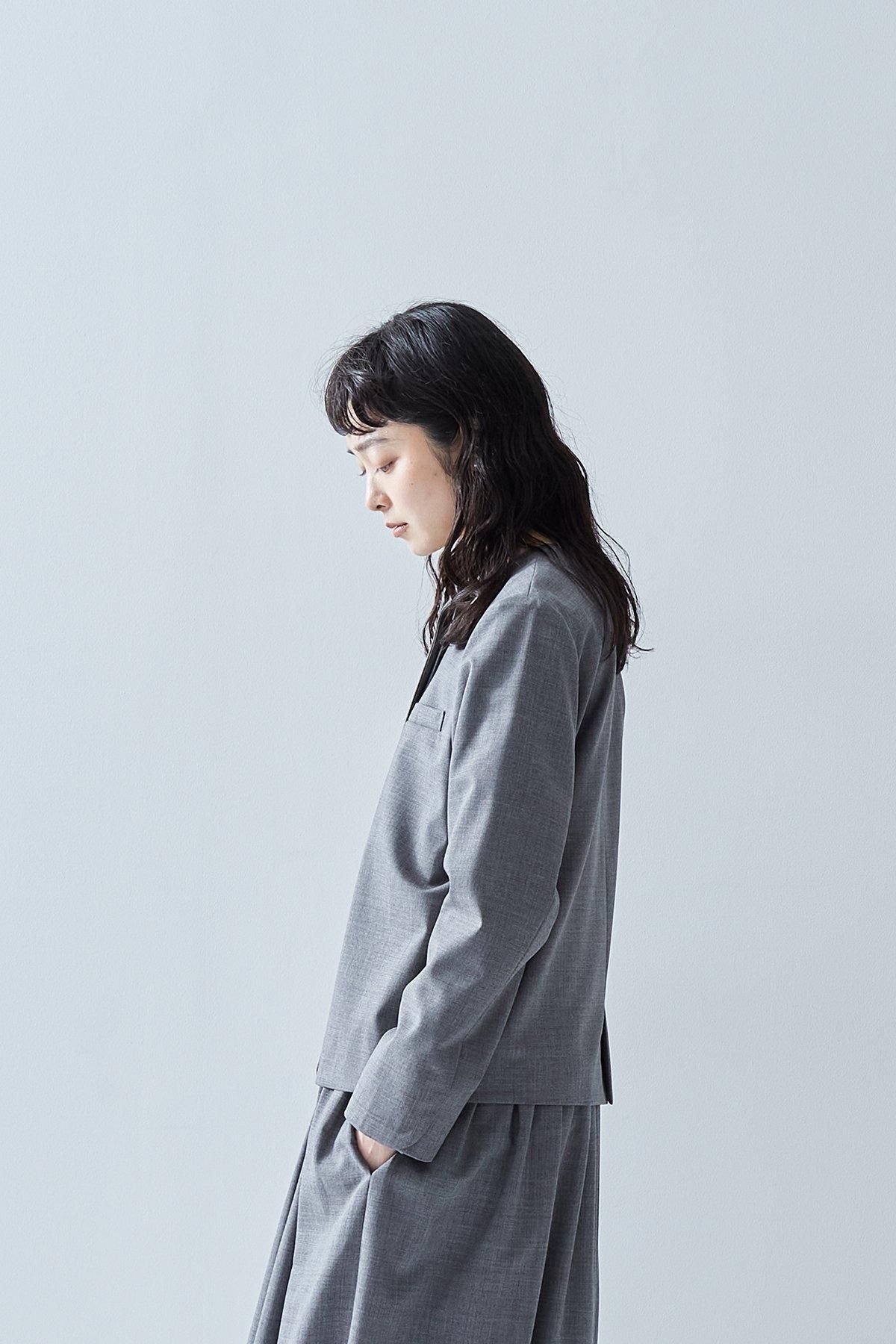 2025｜formal set-up no collar jacket / gray - atelier naruse