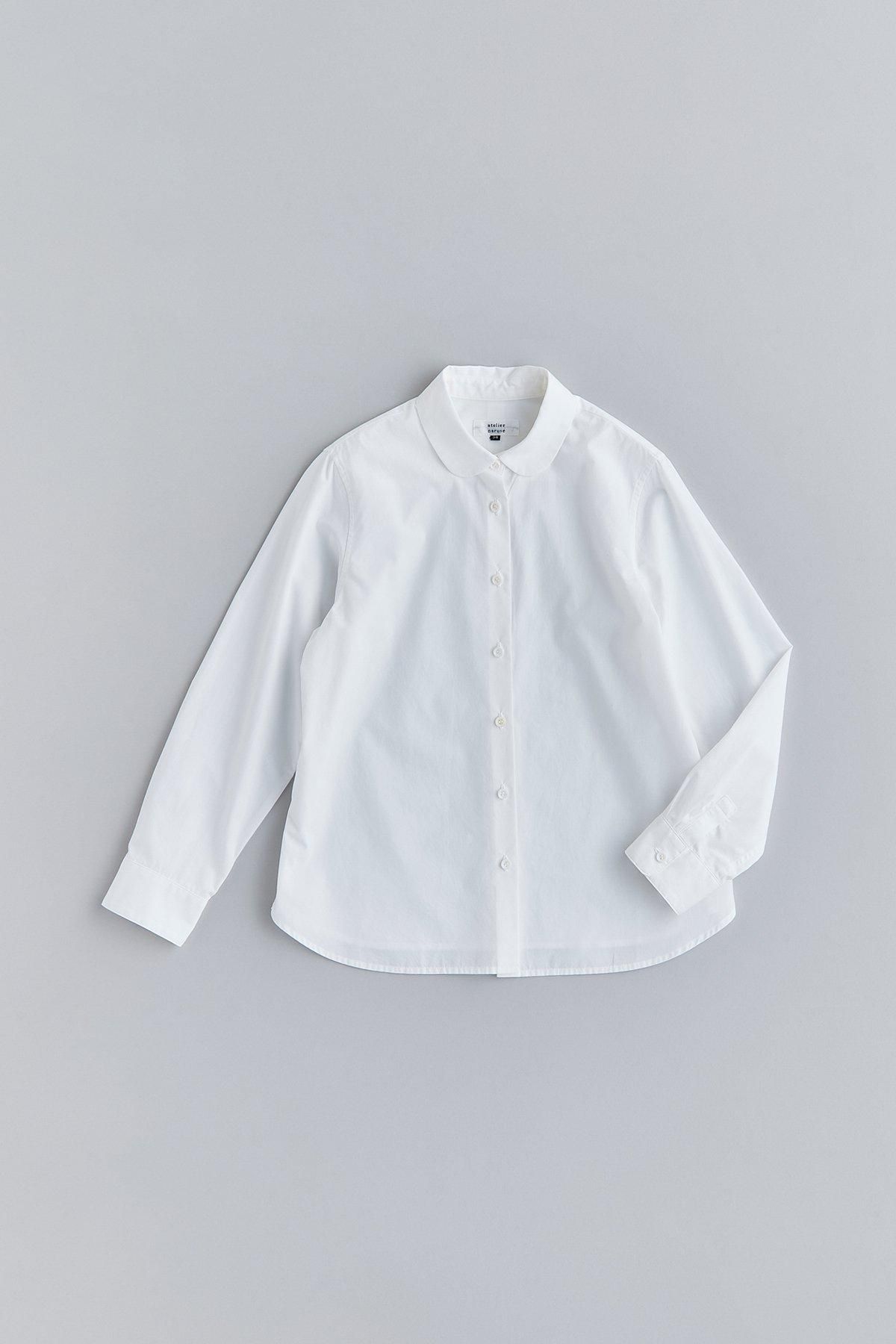 2025｜formal cotton round collar shirt / white - atelier