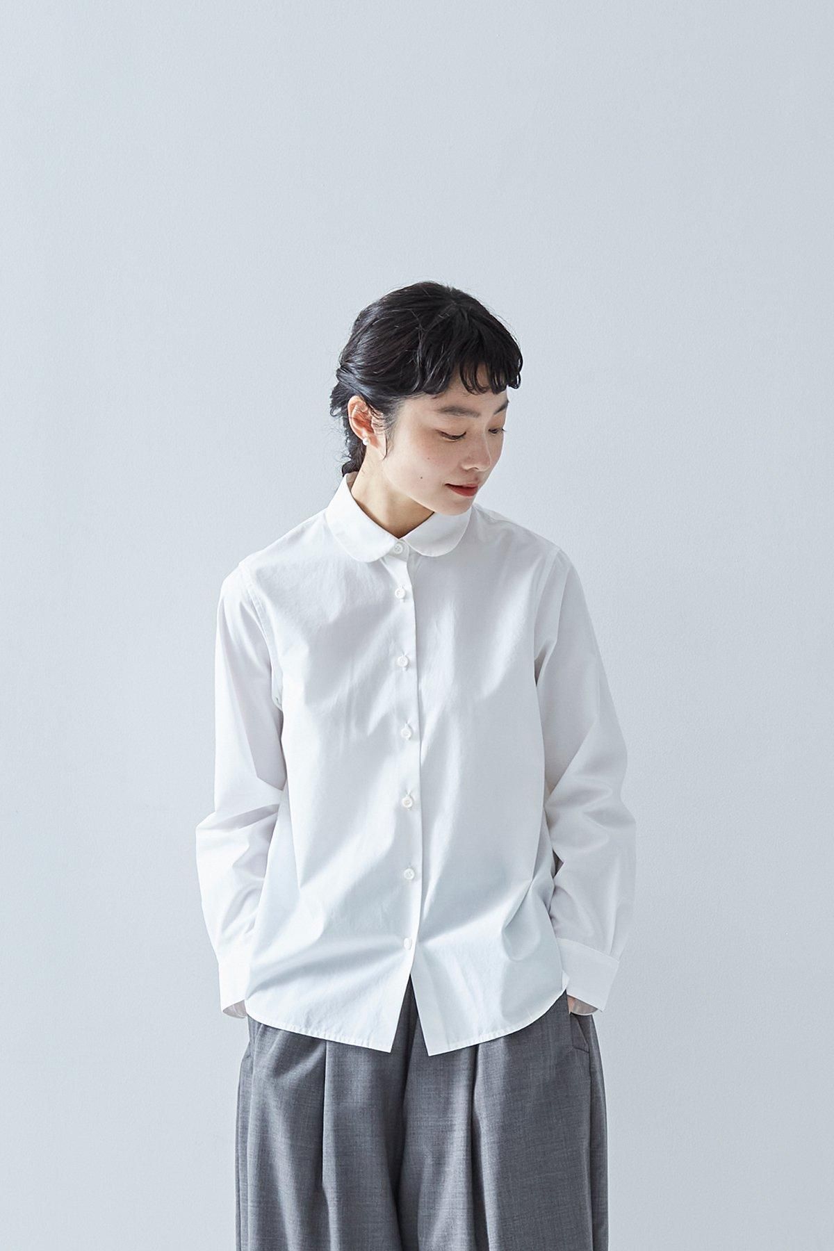 2025｜formal cotton round collar shirt / white - atelier