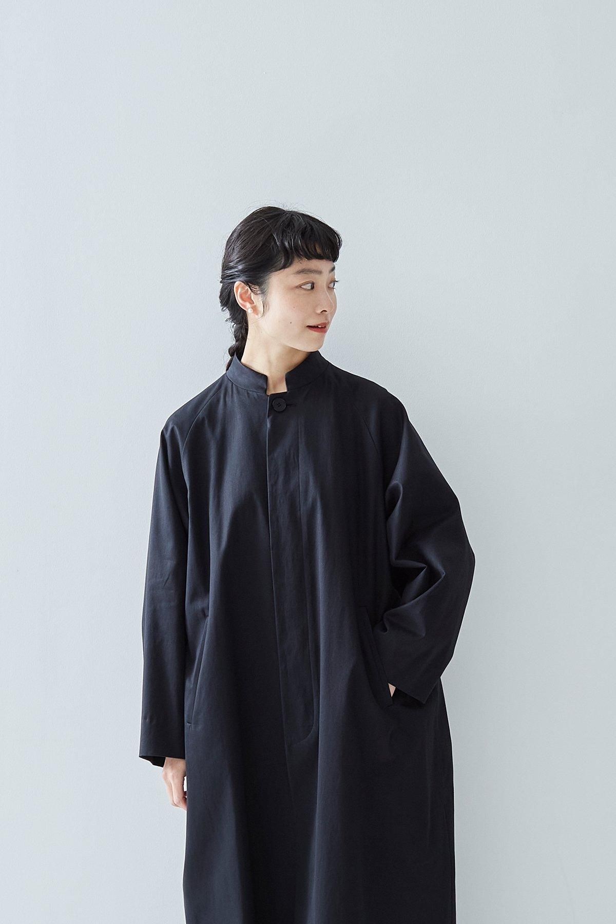 2025｜formal cotton stand collar coat / black - atelier naruse