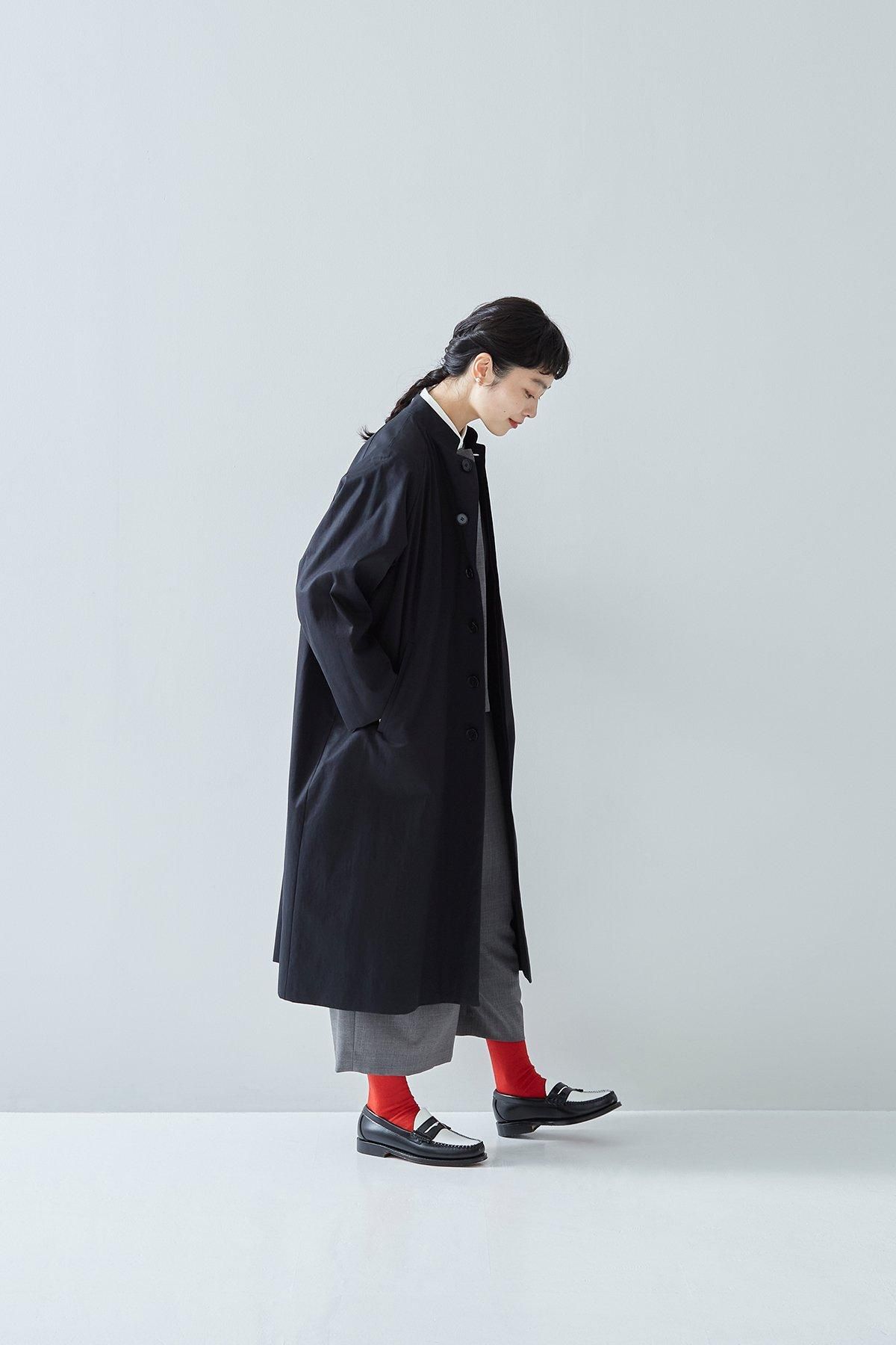 2026｜formal cotton stand collar coat / black - atelier naruse