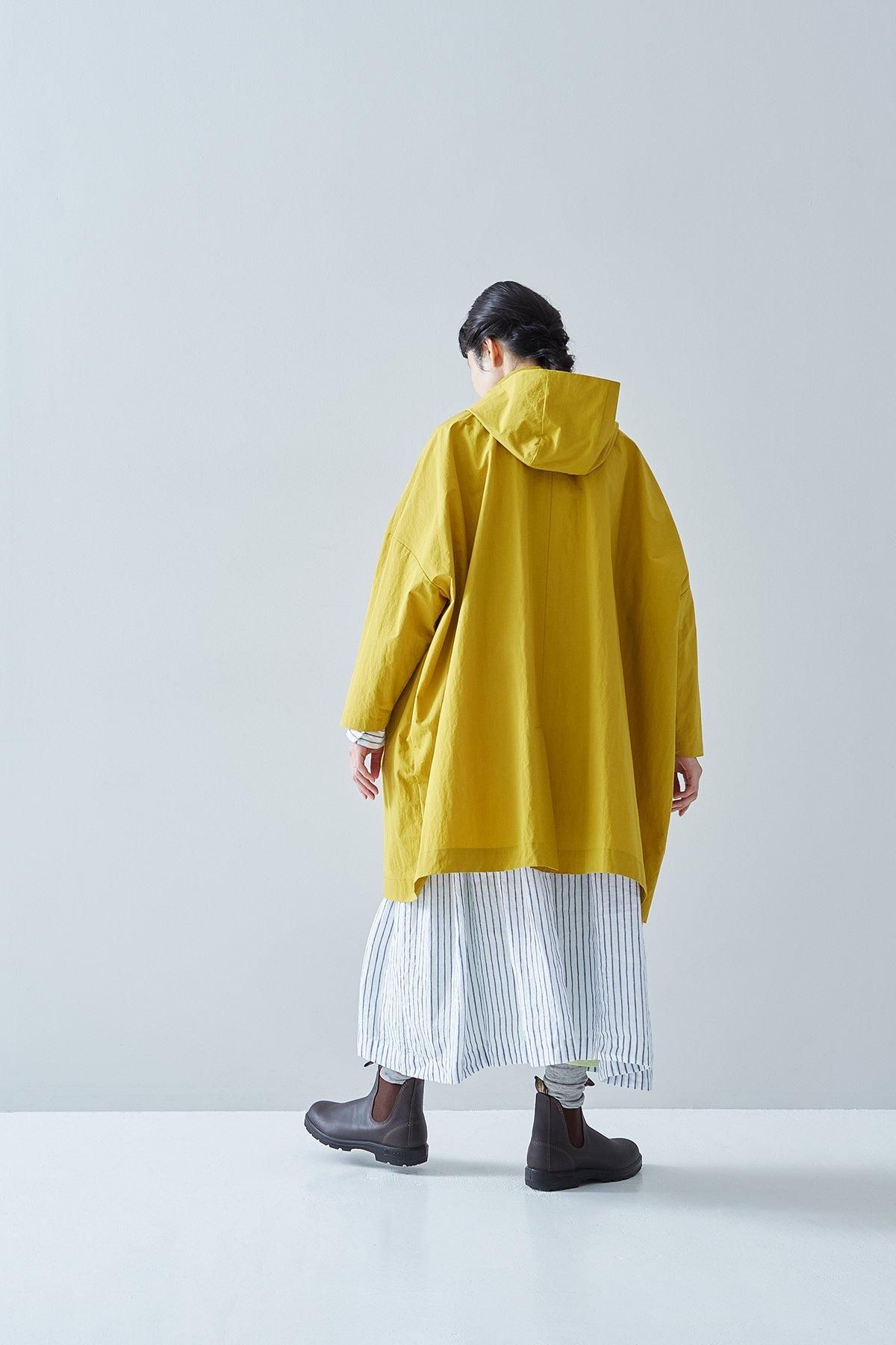 cotton nylon taffeta hooded coat / mustard - atelier naruse