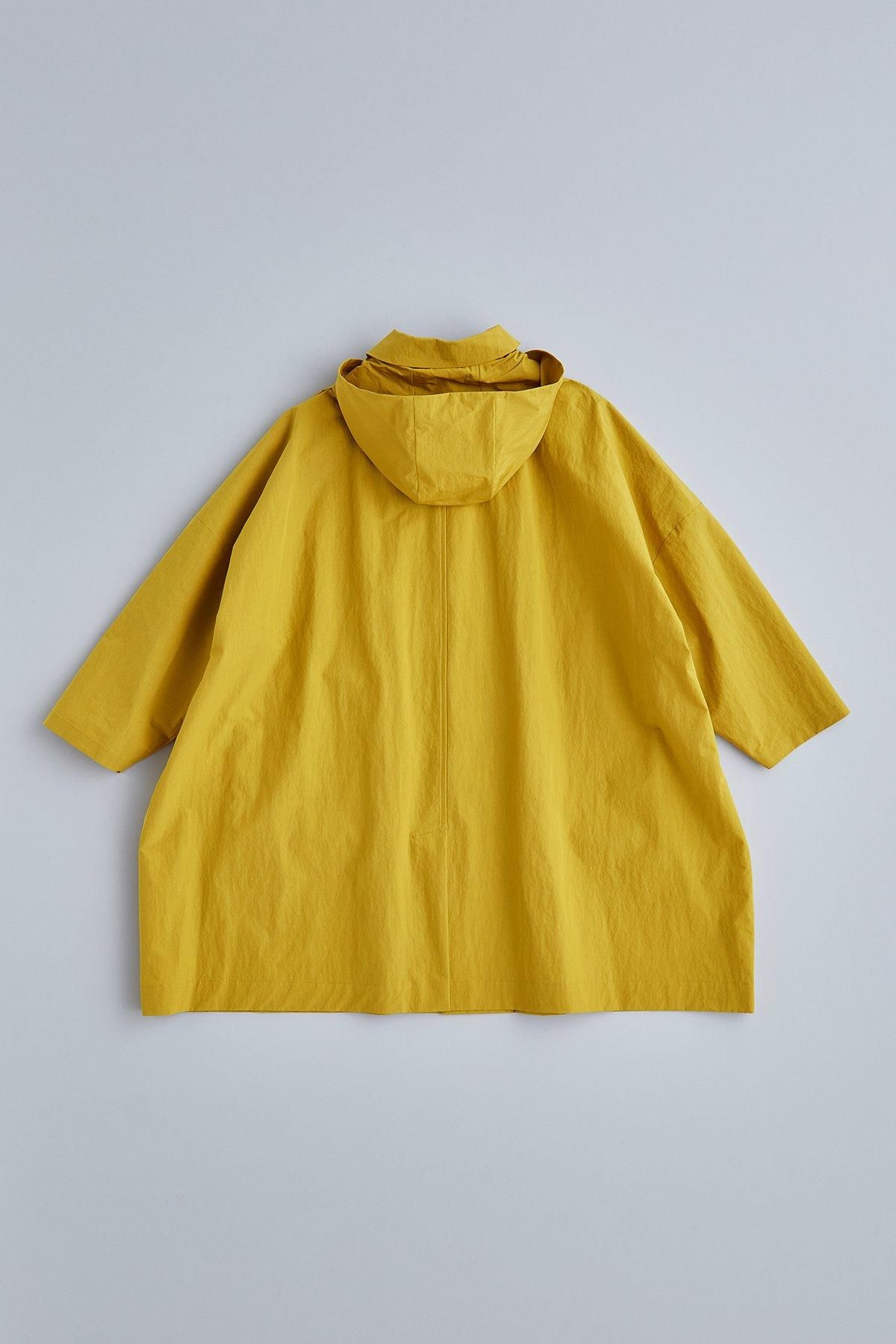 cotton nylon taffeta hooded coat / mustard - atelier naruse cotton nylon taffeta hooded coat / mustard - atelier naruse