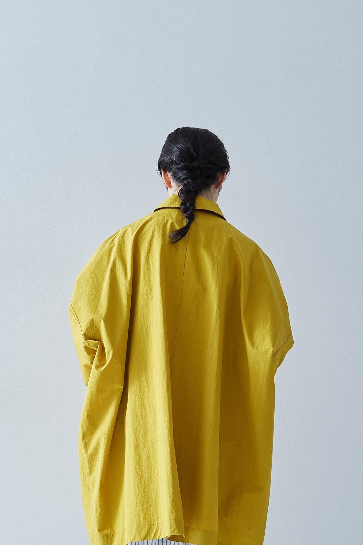 cotton nylon taffeta hooded coat / mustard - atelier naruse cotton nylon taffeta hooded coat / mustard - atelier naruse