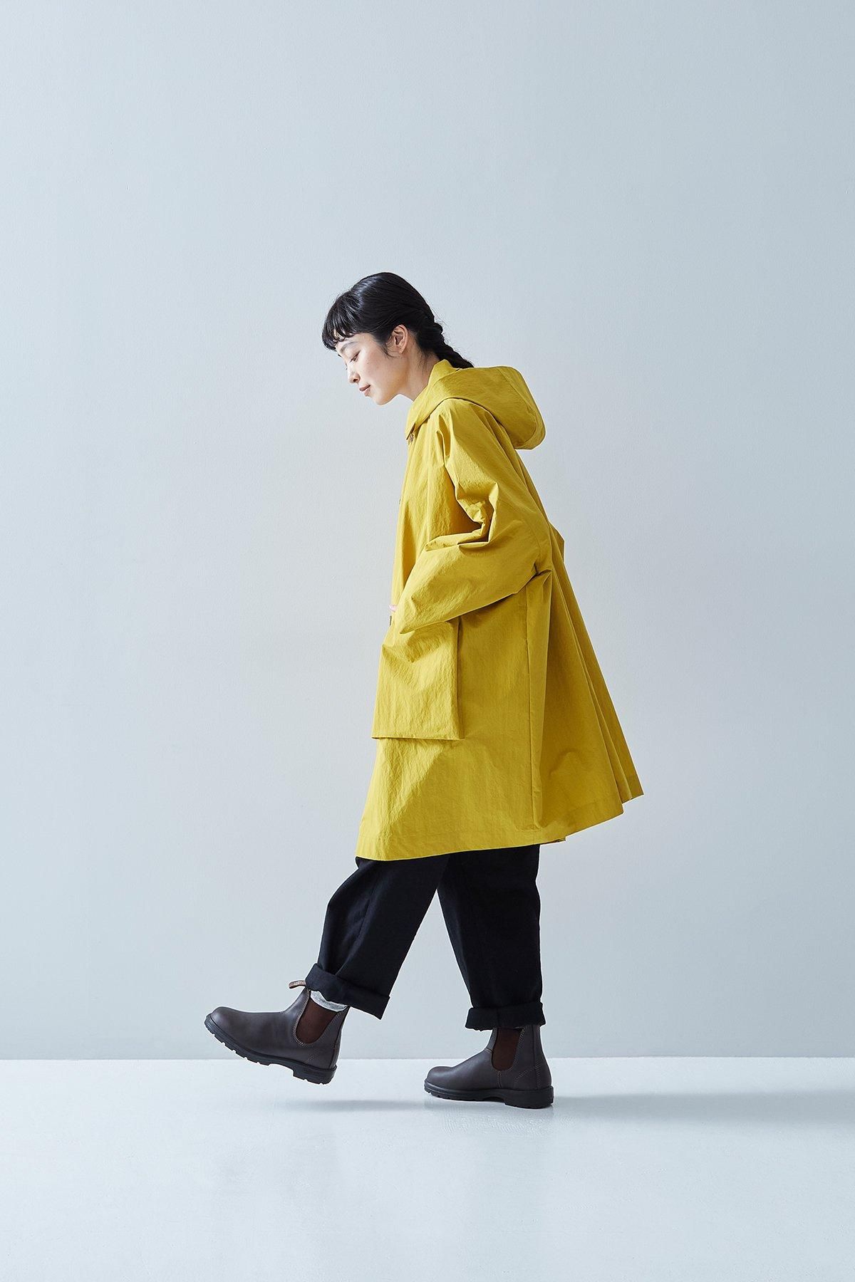 cotton nylon taffeta hooded coat / mustard - atelier naruse