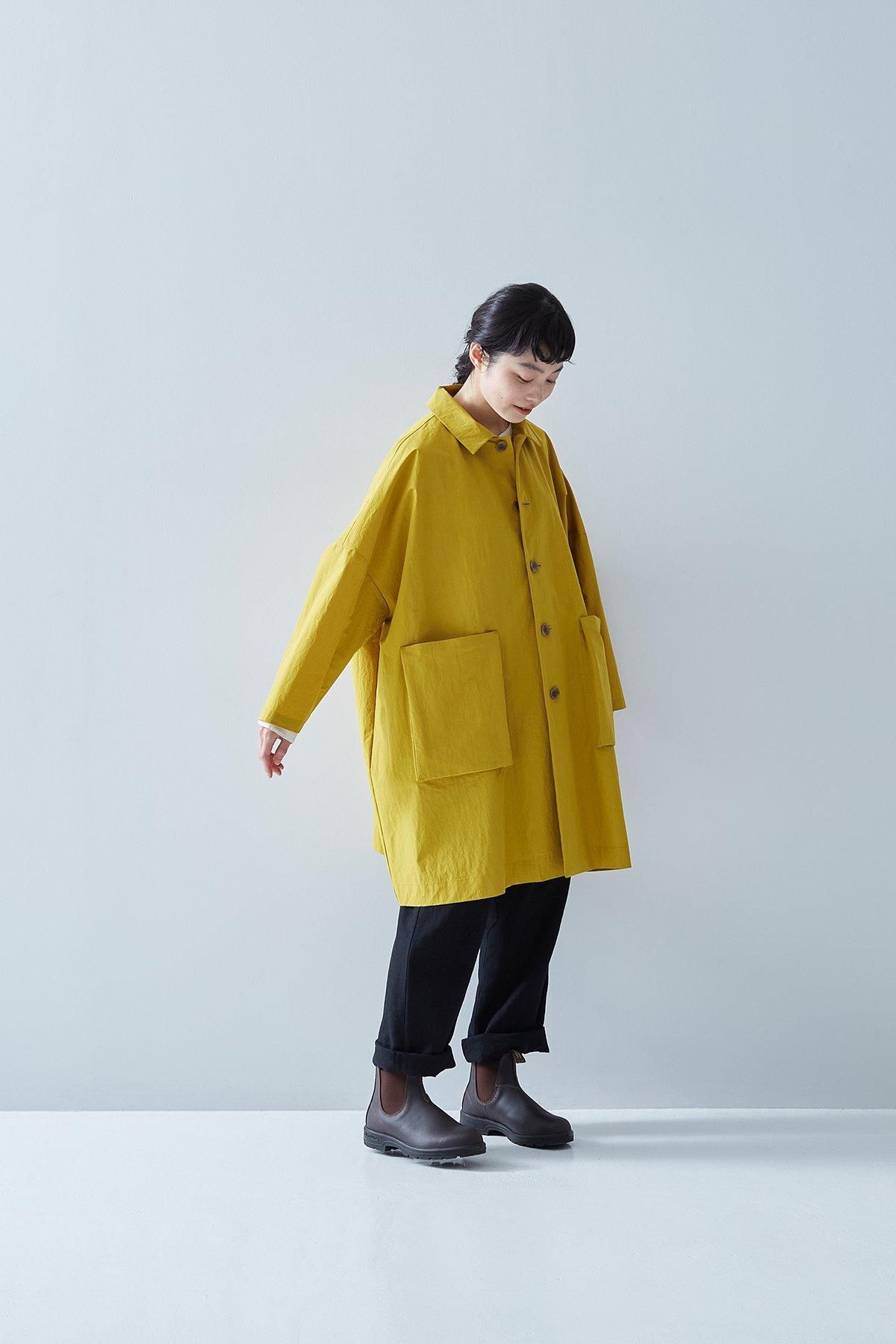 アトリエナルセ コットンナイロンタフタフーデットコート cotton nylon taffeta hooded coat / mustard - atelier naruse