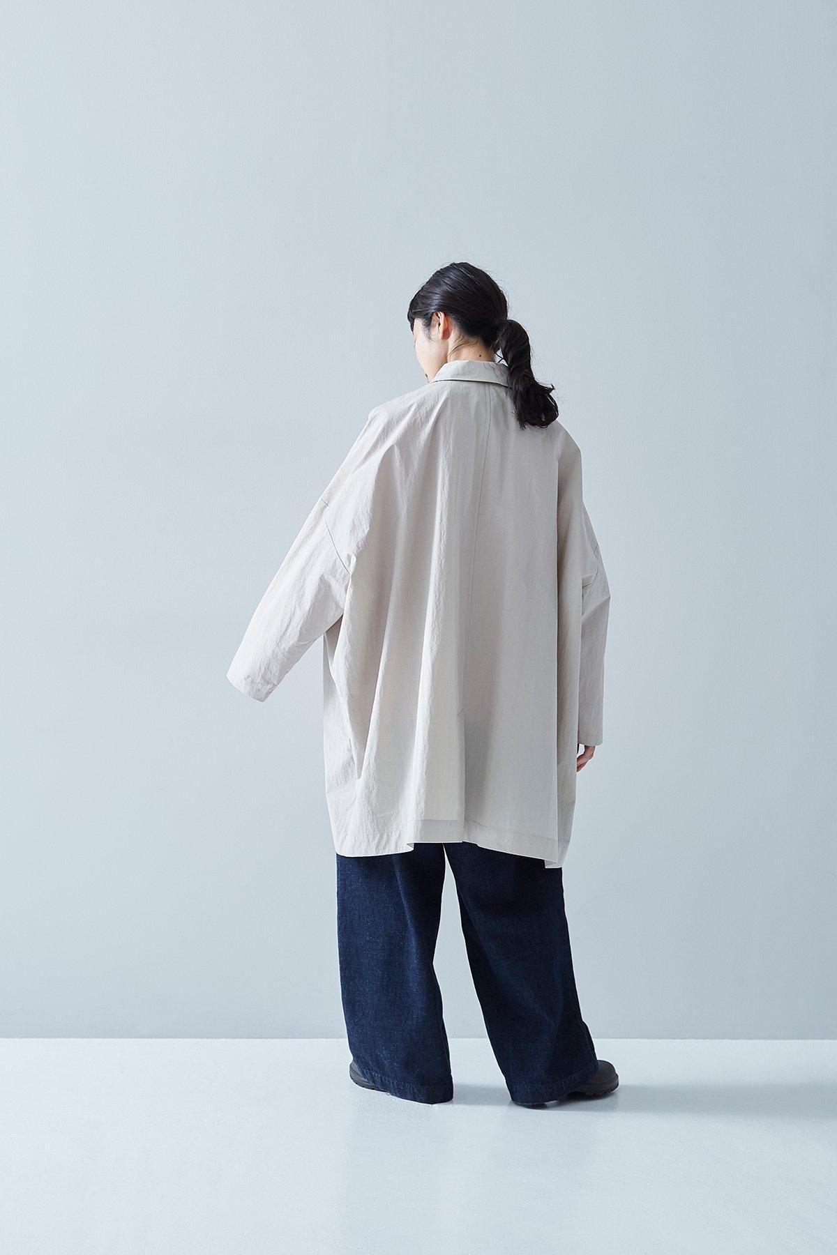 cotton nylon taffeta hooded coat / silky gray - atelier cotton nylon taffeta hooded coat / silky gray - atelier
