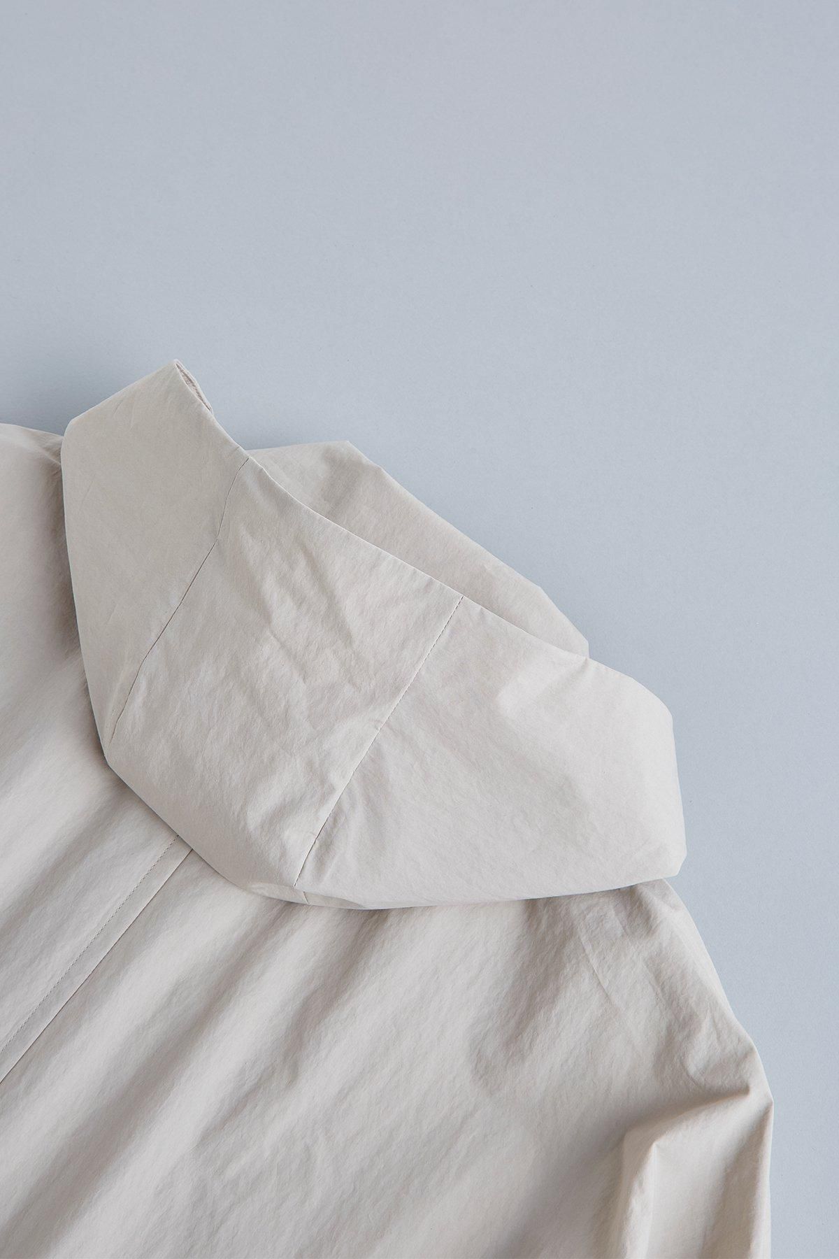 cotton nylon taffeta hooded coat / silky gray - atelier