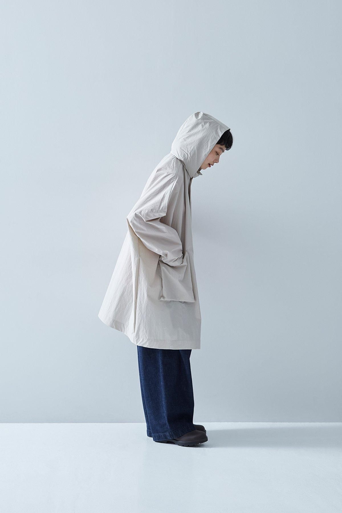 cotton nylon taffeta hooded coat / silky gray - atelier cotton nylon taffeta hooded coat / silky gray - atelier