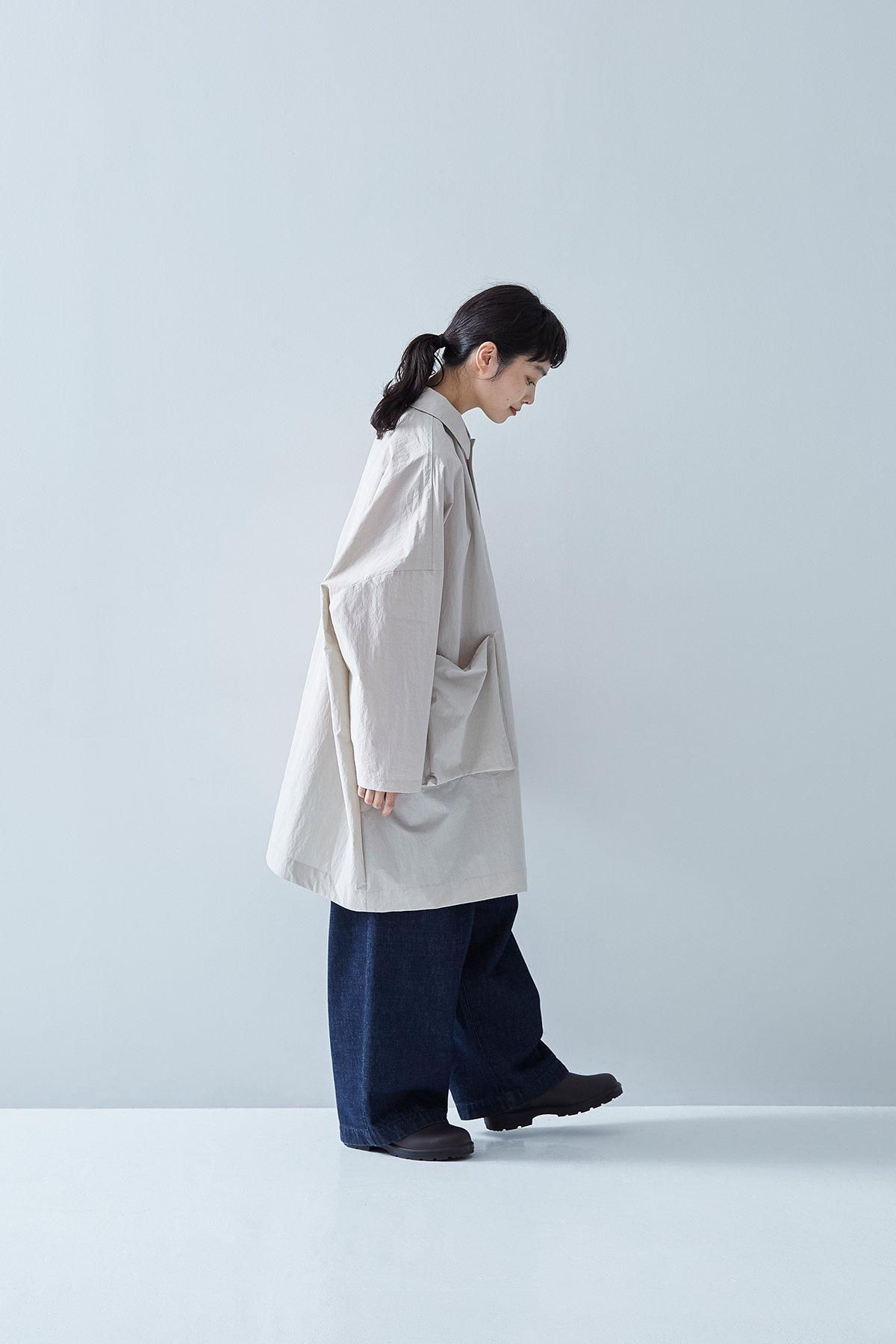 cotton nylon taffeta hooded coat / silky gray - atelier