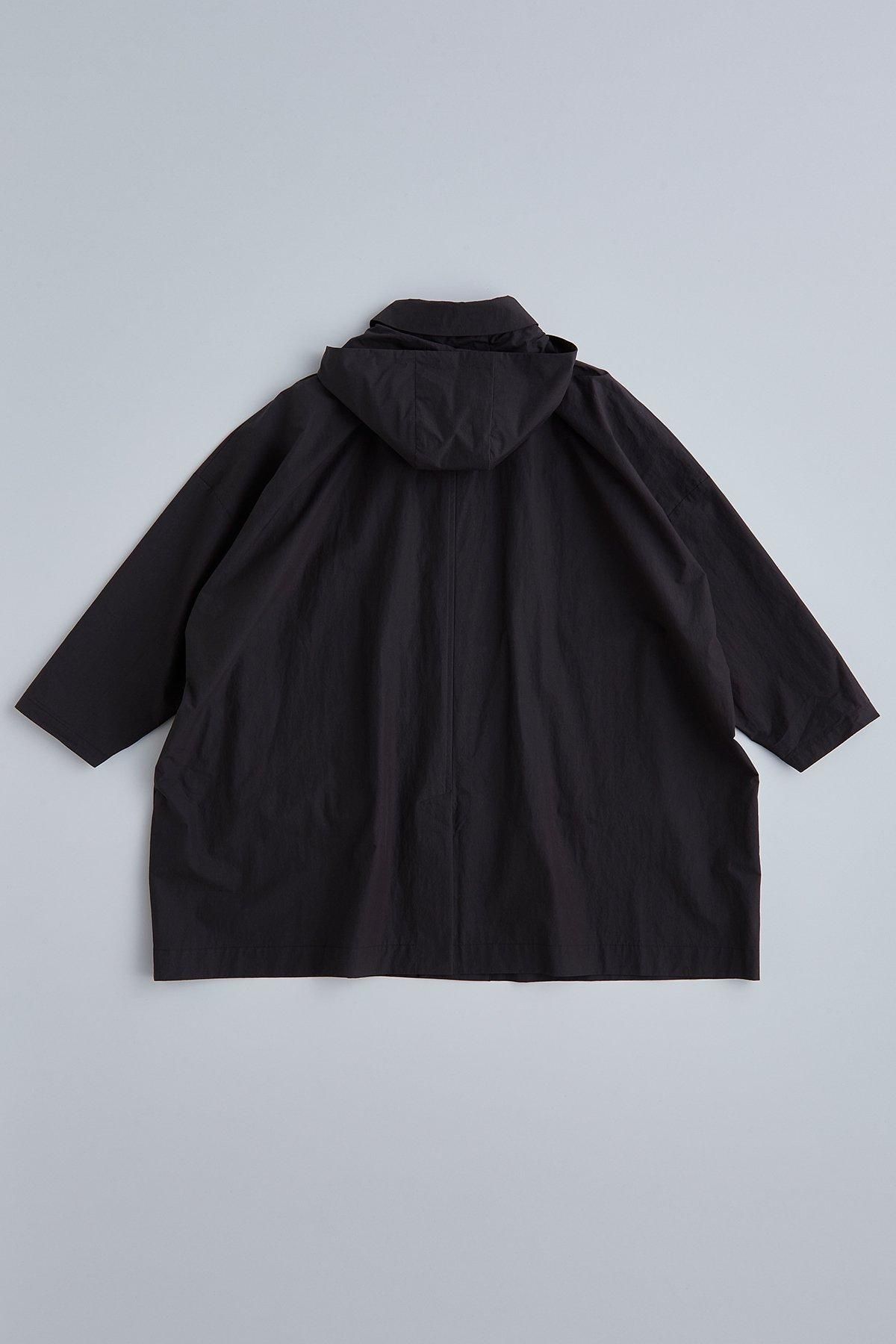 cotton nylon taffeta hooded coat / black - atelier naruse cotton nylon taffeta hooded coat / black - atelier naruse
