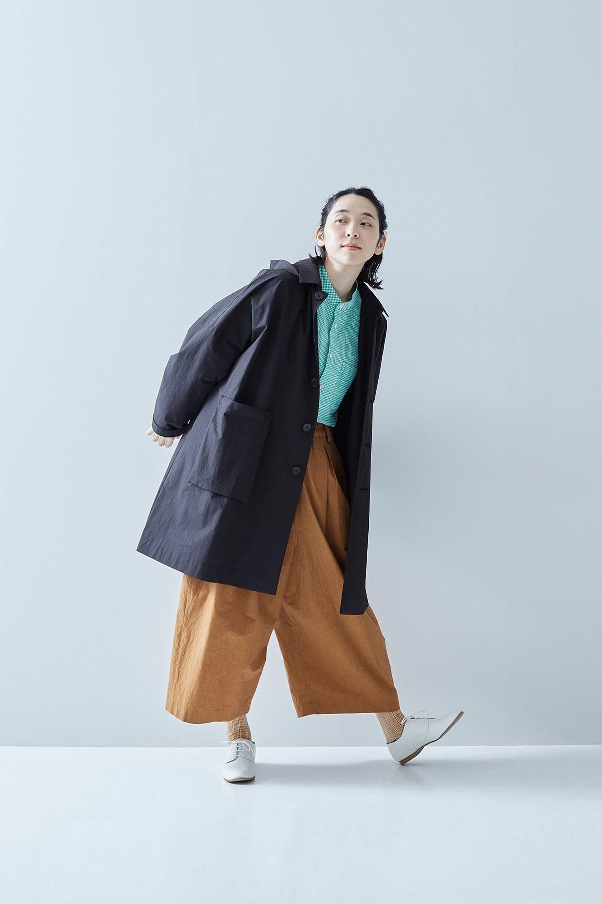 cotton nylon taffeta hooded coat / black - atelier naruse cotton nylon taffeta hooded coat / black - atelier naruse