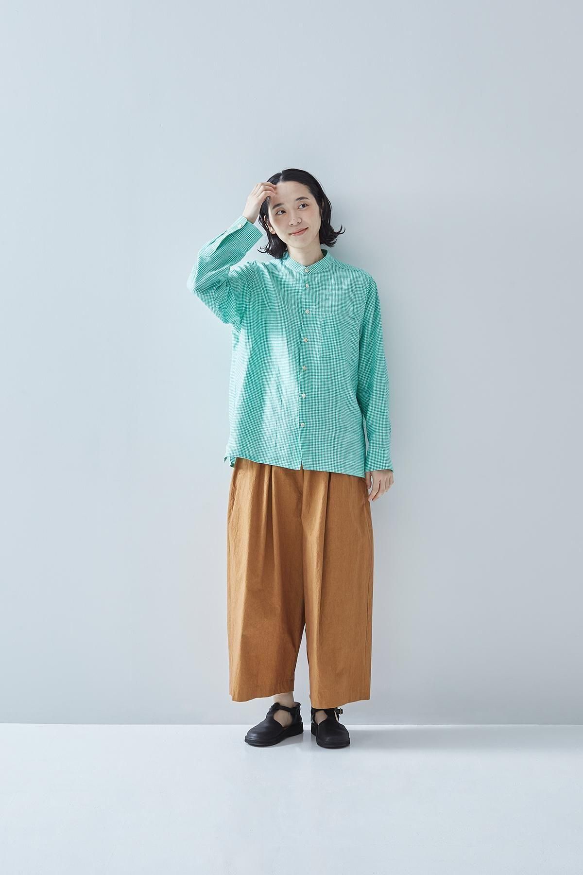 《新品タグ付》アトリエナルセ　リネンミニギンガムチェックブラウス　F 25ss atelier naruse アトリエナルセ リネン ミニギンガムチェック ブラウス